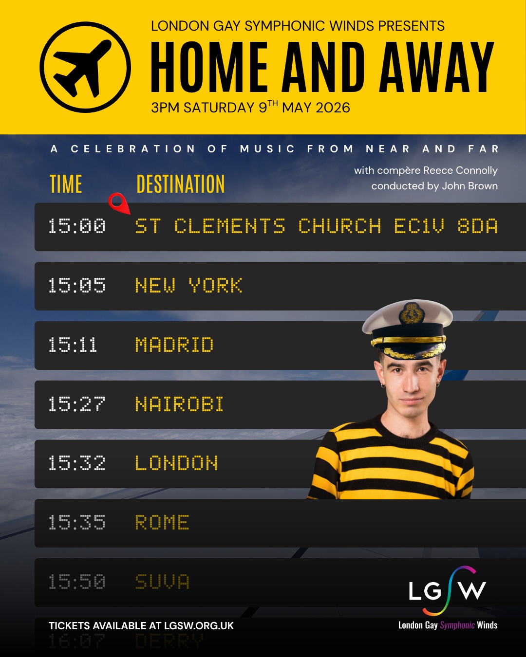 We are thrilled to welcome back @reece_connolly_ as compere at St Clements Church, Kings Square next Saturday.
Only 10 sleeps to go before LGSW takes you on a musical journey around the world - don't miss out! 😍
Tickets available from OutSavvy (link in bio)
#queerlondon #queermusic #windband #londonmusic #lgbtlondon #londongaysymphonicwinds