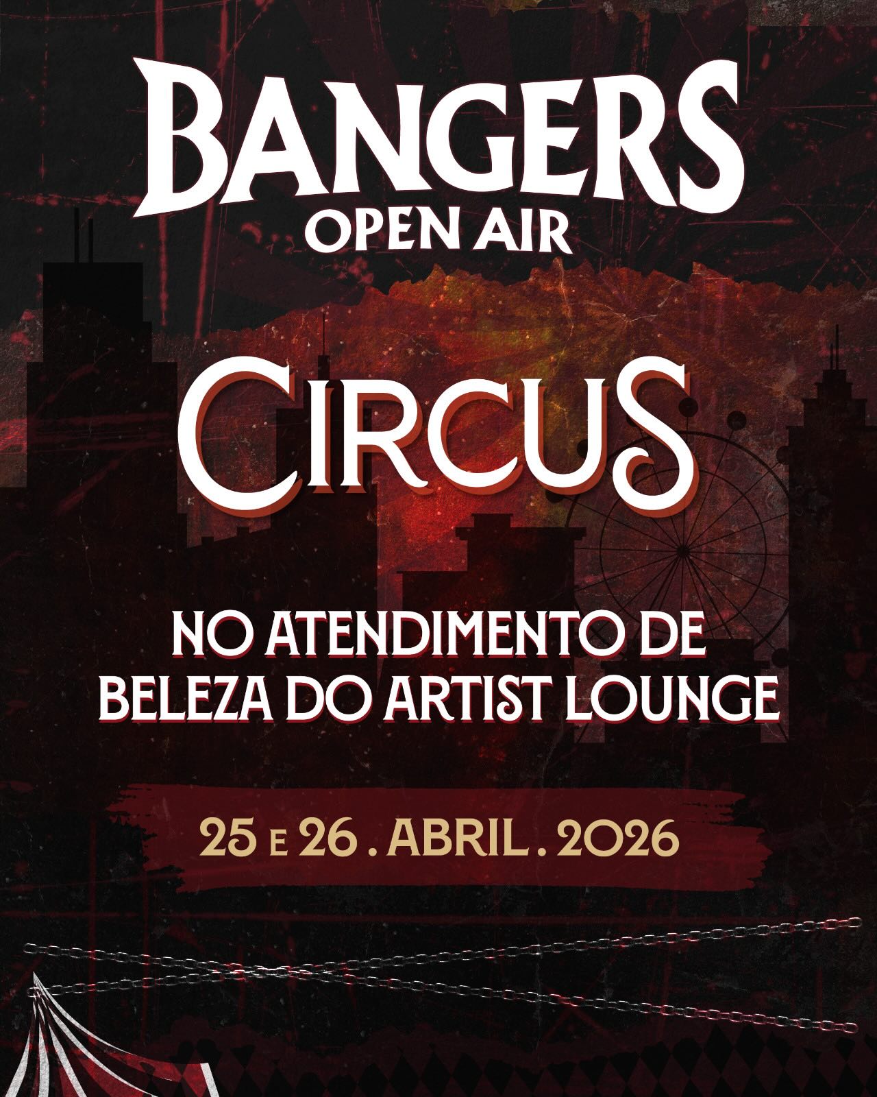 Cabelo, make e muito metal! 🤘
O Circus vai invadir o Artist Lounge do Bangers Open Air!
Entre um headbang e outro, a gente garante que os artistas subam ao palco com o cabelo pronto pra chacoalhar muito, sempre com o nosso jeitinho, né?! 🖤🎸
O Circus Lounge tem o apoio de parceiros que nos ajudam a entregar a experiência de salão, mesmo dentro do festival! Obrigada @gamaitaly.br | @matrixbrasil_ | @redken
Acompanhem o caos e a glória pelos nossos stories!
#circushair #bangersopenair #festivaldemetal