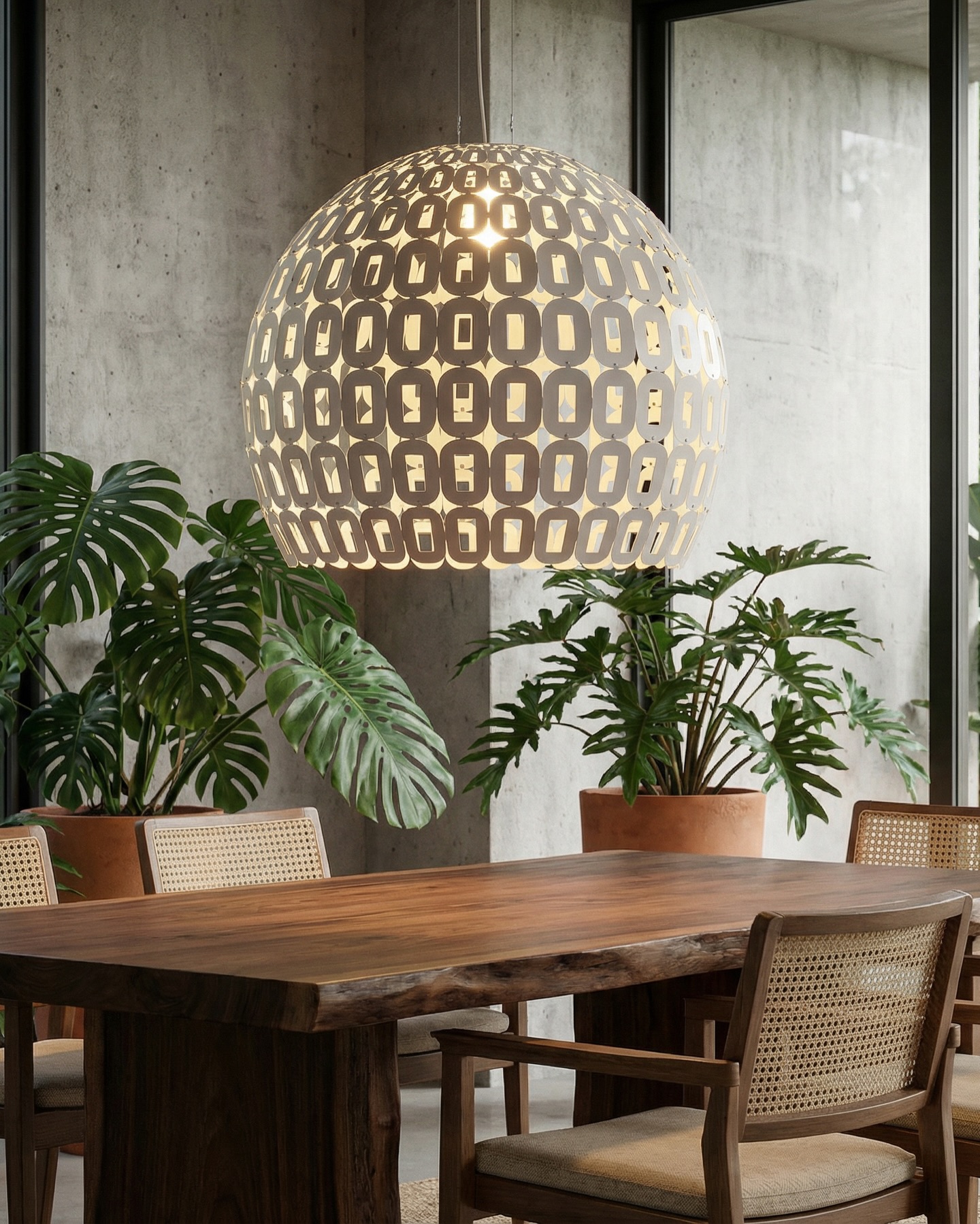 A COBOGÓ surge da observação de como os elementos vazados filtram a luz na arquitetura brasileira.
Nos sistemas tradicionais, essa lógica se constrói pela sobreposição de módulos em fiadas sucessivas — uma repetição que organiza estrutura, ritmo e permeabilidade.
Na peça, esse princípio é reinterpretado em chapa de aço. Os elementos modulares se adaptam para gerar uma forma arredondada a partir da construção em fiadas, de cima para baixo, onde geometria e características do material atuam como forças estruturantes.
#designbrasileiro #designautoral #iluminacao #lightingdesign #interiordesign arquiteturadeinteriores designdeproduto designparametrico brazilianarchitecture cobogo metaldesign luxurydesign highendinteriors