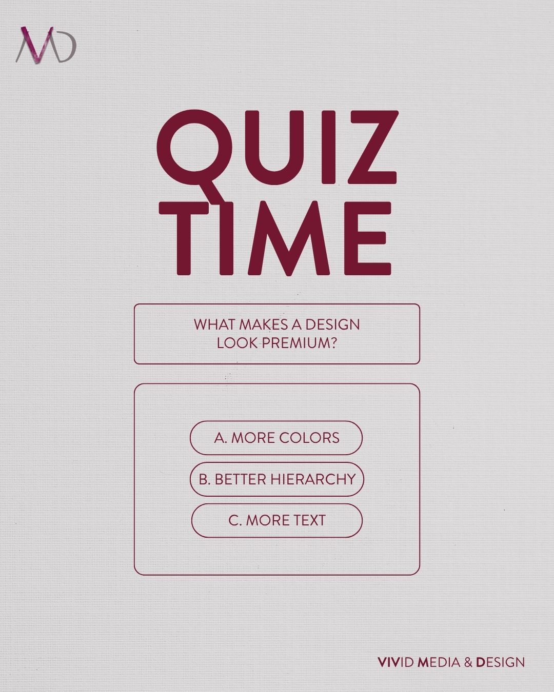 Good design isn’t about adding more, it’s about making things feel intentional and clean.
How do you think a high-end visual is created? Drop your answer below 👇💬�Let’s see who’s got the designer eye ✨
Check us out at www.vividmediadesign.au�
#VividMediaDesign #NewsletterDesign #EmailMarketing #CreativeStudio #SocialMediaManagement #DesignThatConnects #DigitalDesign #VisualStorytelling #CreativeInspo #ContentDesign #ModernDesign #WebsiteGoals