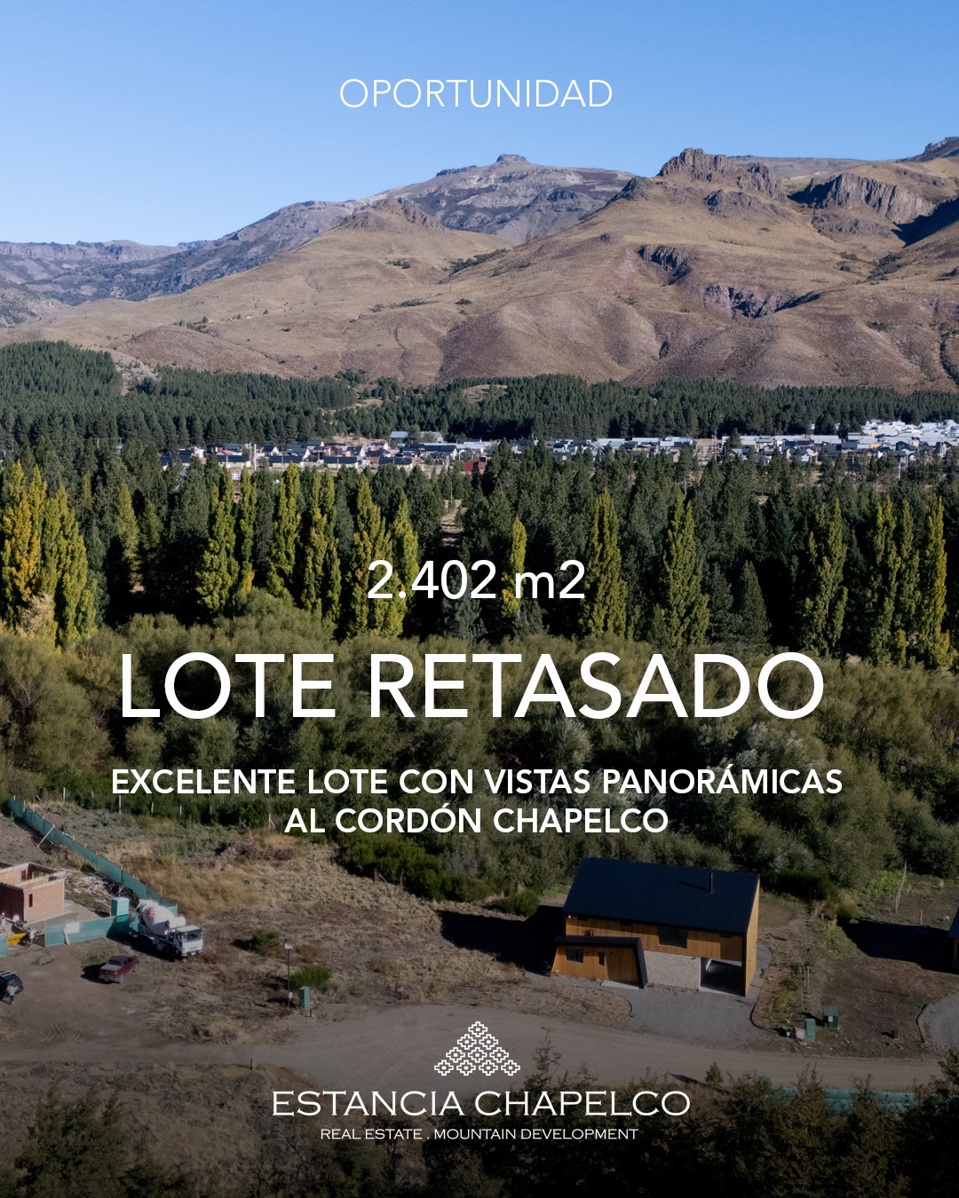 OPORTUNIDAD DE INVERSIÓN
▫️Lote FB74, excelente oportunidad por tamaño y geografía. Cuenta con vegetación autóctona y vistas panorámicas al cordón Chapelco, lindando con el arroyo Chapelco Chico.
Se encuentra ubicado en una zona muy privada del emprendimiento.
▫️Superficie: 2402 m2
⛰️Vivir en Chapelco Golf & Resort es sinónimo de seguridad, servicios de primer nivel y conexión permanente con la naturaleza.
📩 Consultanos para más información:
info@estanciachapelco.com.ar
Estancia Chapelco, empresa desarrolladora y comercializadora de Chapelco Golf & Resort.
#loteenventa #patagoniabienesraices #sanmartindelosandes #estanciachapelco #chapelcogolfresort