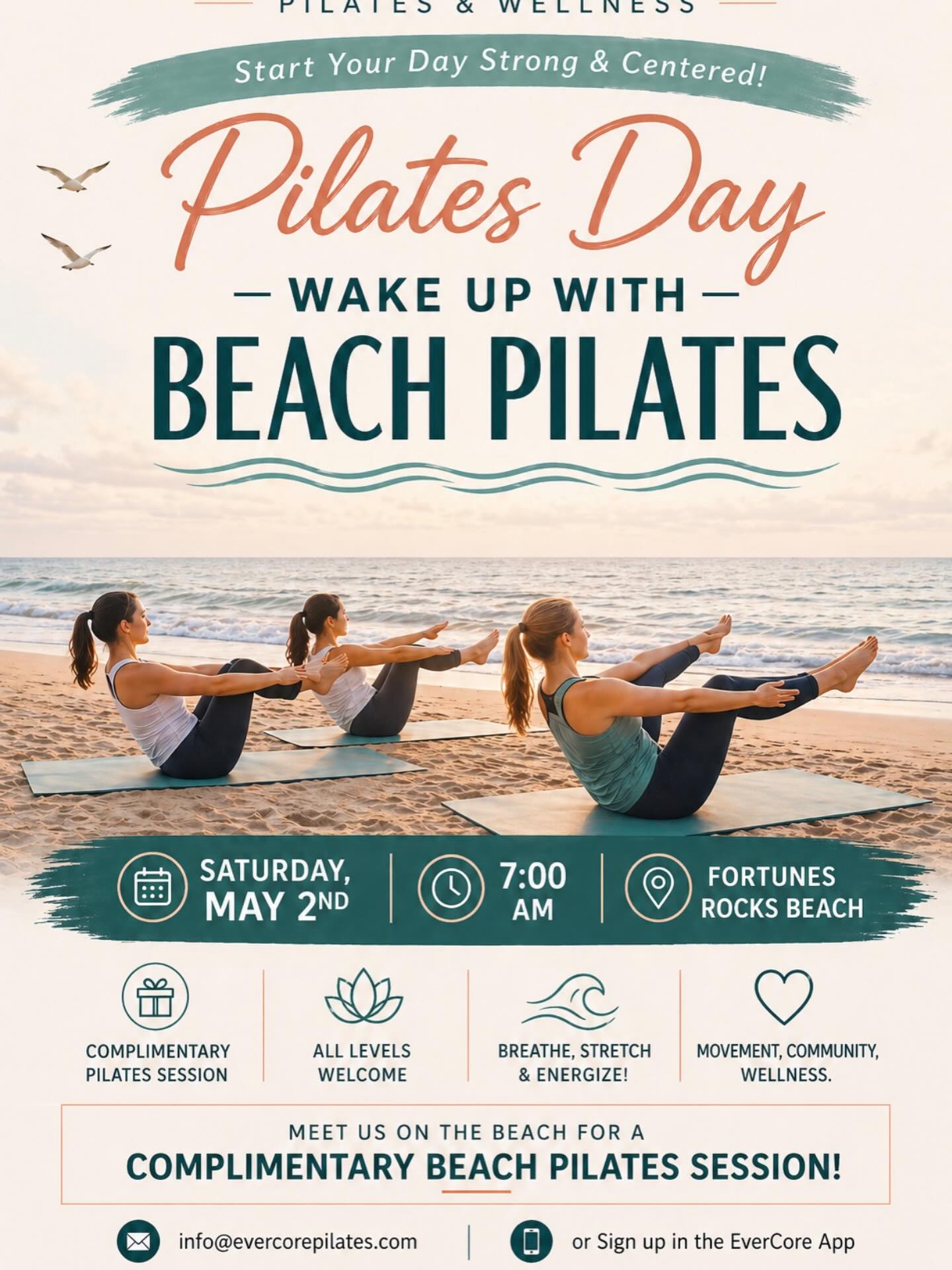 Email Info@evercorepilates.me for more details.