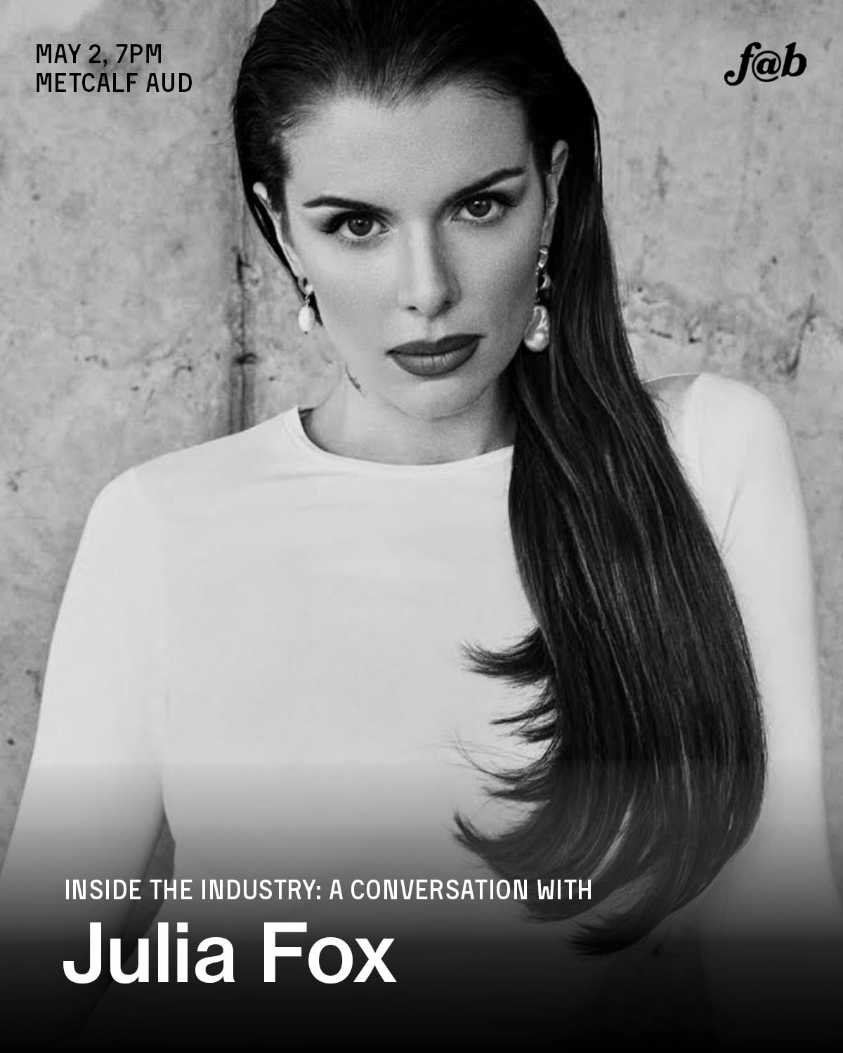 We are thrilled to announce our upcoming speaker event with actress and New York Times bestselling author Julia Fox.
Fox broke into the acting world in the Safdie Brothers’ Uncut Gems, and has since been a force across fashion, film, and publishing.
**TICKETS DROP WEDNESDAY 4/29 @ 12PM ON EVENTBRITE IN OUR LINKTREE**
This conversation is a part of the Brown Fashion Week 2026 Speaker Series and will be moderated by @chloezhaotan
Audience questions can be submitted through the Eventbrite as well. We look forward to seeing you there!
Metcalf Auditorium
Saturday, 5/2 @ 7:00pm - 8:00pm
——————
Photo Credit: @royalgilbert
Graphics: @kimjie618