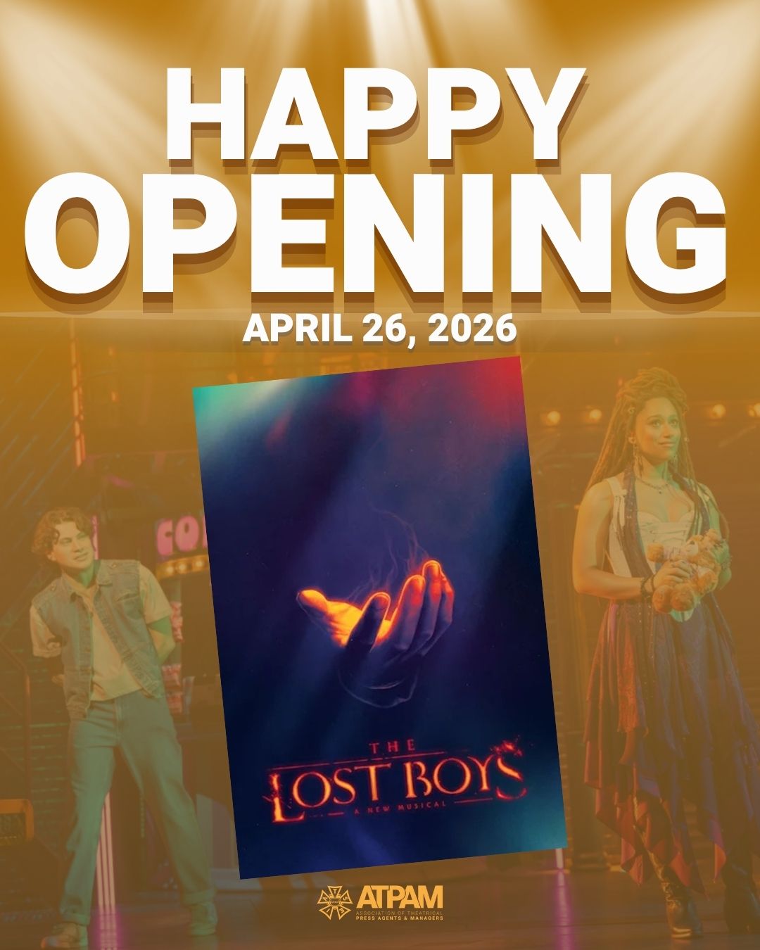 Santa Carla's most wanted are officially on Broadway and our ATPAM members got them there. @LostBoysMusical opens tonight at the Palace Theatre. π§