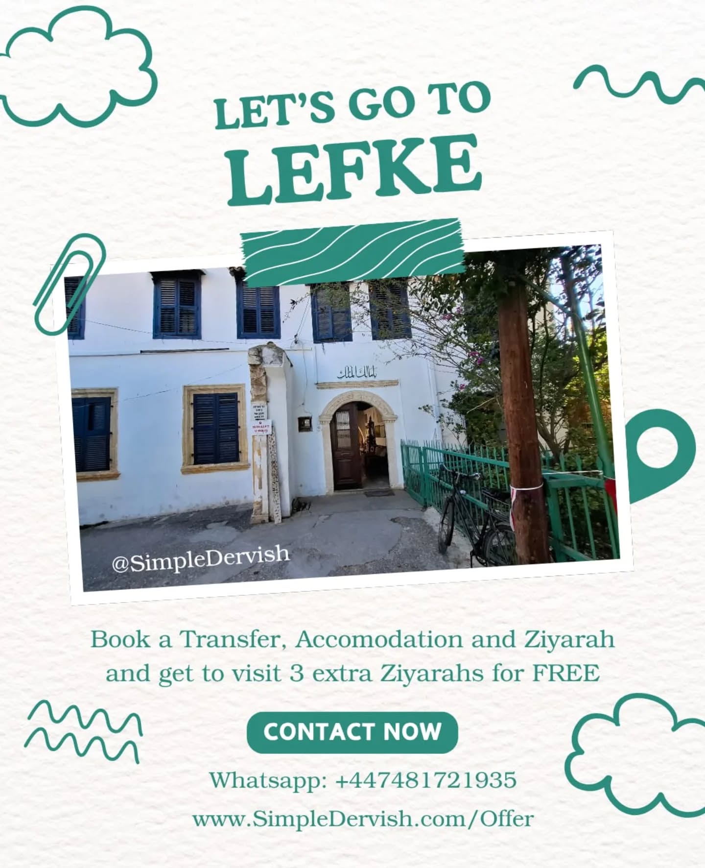 And the Offer is back!
Book your accommodation, transfers and Ziyarah and get to visit 3 extra Ziyarahs for free! 😃
7th of May is 8 days away. If you're a last minute booker, we're here for you. Just pop us a message and we'll do our best to sort you out.
.
.
.
#sheikhnazim #naqshbandiyya #halaltraveler #lifeinlefke #naqshbandisufi