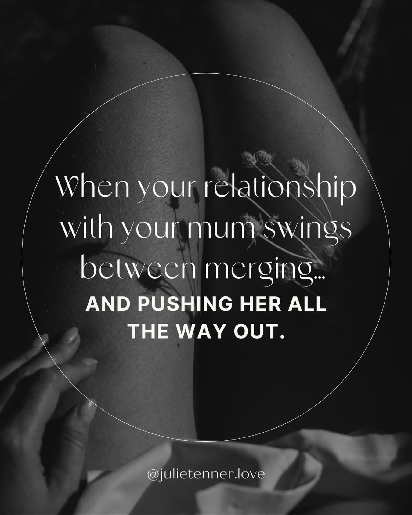 One minute, you’re caught in her orbit - again.
The next, you’re fantasising about cutting ties completely.
Welcome to the mother wound pendulum.
That space where your nervous system only knows two options:
→ Merging.
→ Repulsion.
You know how to over-function for her.
To anticipate her needs before your own.
To shrink so she doesn’t react.
To soften your truth to avoid her disapproval.
To feel guilt instead of choice.
You also know how to swing the other way.
To block.
Detach.
Shut down.
Close the door.
Withdraw every ounce of care so you can finally breathe.
Neither space is satisfying.
Neither feels like peace.
And maybe…
No one ever showed you what a middle ground could feel like.
Where you don’t lose yourself in her emotions,
but you don’t abandon your values either.
Where you choose how to relate,
instead of reacting from guilt, fear, or shame.
Where love becomes something you give with consent — not obligation.
If this hits…
You’re not broken.
You’re unwinding a lifetime of emotional entanglement.
You’re learning how to love without merging.
You’re rewriting the rules - for you, and for your lineage.
And that? Is sacred work.
The kind your body already knows how to do.
It just needs time, space…
And the kind of tools that honour both your sovereignty and your softness.
📝 I made a free worksheet for women like you - the ones untangling from guilt, reparenting themselves, and learning to show up in relationship on their terms.
Monthly Relational Check-In: Mum Edition
Drop a 💌 and I’ll send it your way.
Or go to > julietenner.love/mum-check
#motherwound #innerchildhealing #reparenting #generationalhealing #lineagehealing