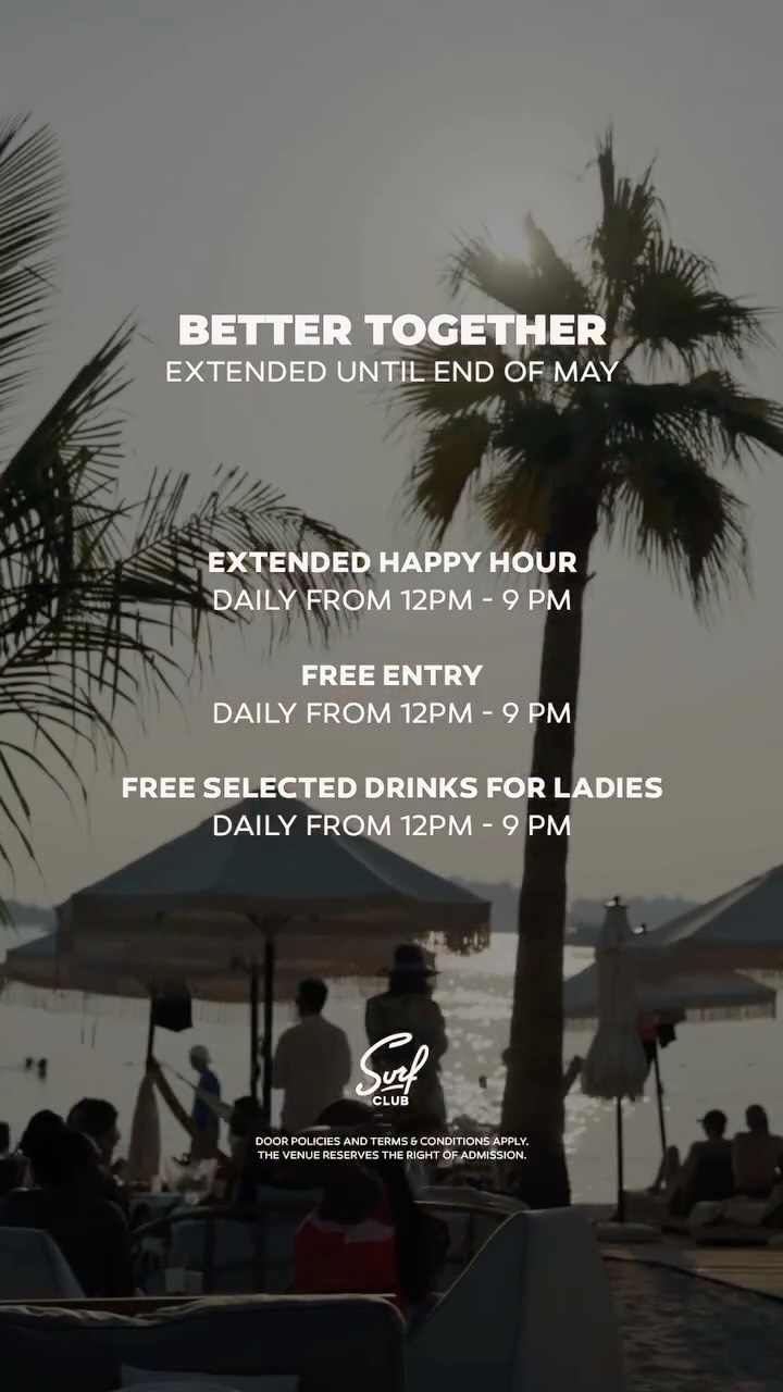 More energy. More meaning. More to remember.
The kind of moments that only come together when the right people do.
Better together at Surf Club.
#SurfClubDubai #OnlyForWanderers