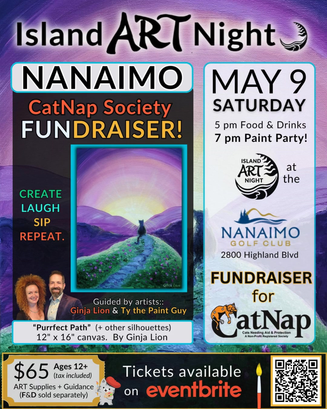 🎨🐾 Art Night Fundraiser for CatNap 🐾🎨
Looking for a fun night out? We’ve got you covered!
Saturday May 9th @ 7pm paint party (doors open at 5pm to purchase food and drink)
Join us for an evening of painting, laughter, and all things cats. Bring a friend (or two!) and get ready to unleash your creativity—no experience needed.
✨ Paint step-by-step with guidance from Island Art Night
✨ Chat about cats and connect with fellow animal lovers
✨ Support locally rescued cats and kittens
🎟️ Tickets are limited—grab yours before they’re gone! Via Eventbrite - link at the top of our IG Profile page.
📍 Nanaimo Golf Club
Come for the fun, stay for the cause, and leave with a masterpiece (and a smile)!