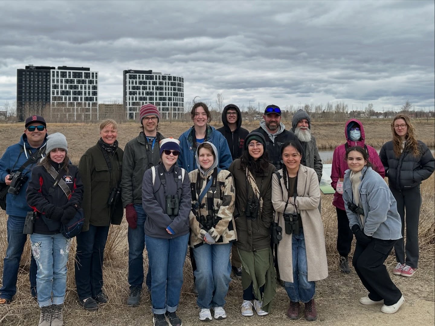 With the winter term and exams behind us, our walk this week was a celebration of everything we accomplished as students, faculty, and staff at UM this past academic year and being in nature and being in community just felt right. Bird joy was exactly what we needed.
We walked to Smart Park and spotted 24 species (species list at end of carousel). There were so many highlights on our walk including an Osprey, a pair of Canvasback, Buffleheads, and a Brown Thrasher!
Chi Miigwech to everyone that joined today!
Slide 1. UMIBC birders out in today’s chilly weather.
Slide 2. Osprey.
Slide 3. Hermit Thrush.
Slide 4. Chipping Sparrow.
Slide 5. Chipping Sparrow.
Slide 6. Northern Flicker.
Slide 7. Double-crested Cormorant.
Slide 8. Black-billed Magpie.
Slide 9. Canvasback.
Slide 10. Lesser Scaup.
Slide 11. Red-winged Blackbird.
Slide 12. Bufflehead.
Slide 13. Pied-billed Grebe.
Slide 14. Yellow-bellied Sapsucker
#indigenousbirders
#birdjoyisresistance
#representationmatters
#birding
#Manitoba
@umindigenous @umanitoba @umstudent