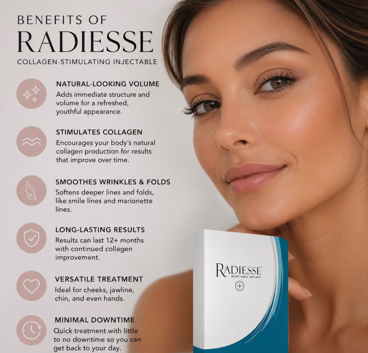 Ever heard of Radiesse and wondered what makes it different? 🤍
Radiesse isn’t just a filler — it’s a collagen stimulator. That means it does more than add volume… it actually helps your skin rebuild itself over time.
✨ Smooths deeper lines and folds
✨ Restores natural-looking volume
✨ Improves skin texture + firmness
✨ Stimulates your own collagen production
One of the best parts? Results look soft, natural, and continue to improve over time as your body produces more collagen.
Perfect for areas like cheeks, jawline, and even hands when you want structure without looking overdone.
If you’ve been wanting something that works with your body, not just on top of it — this is it.
📍Bellezza & Company Salon | Newark, Ohio
👩⚕️ Shannon Francis, Nurse Practitioner
Book your consultation:
https://slay-aesthetics.janeapp.com/#/aesthetic-treatments
Learn more + payment options:
https://www.slay-aesthetics.com/
https://www.slay-aesthetics.com/payment-plans