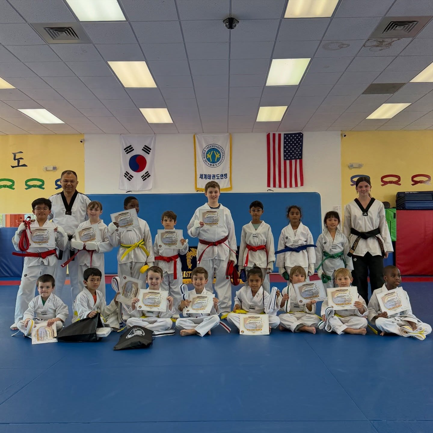 A big congratulations to our April belt testers! We love seeing all the smiles! 🥋
.
Our Summer Camp is still available!! 🤩
Spots are limited! Fun activities at Golden Eagle Taekwondo.
.
Don’t forget our upcoming events!
May : Mother’s Day class
June : Father’s Day class
Check our website for more information
.
Golden Eagle Taekwondo
☎️ : 704-995-9556
📧 : goldeneagletkd1@gmail.com
🌐 : www.getkd.com
📍 : 13020 Rosedale Hill Ave Huntersville, NC 28078