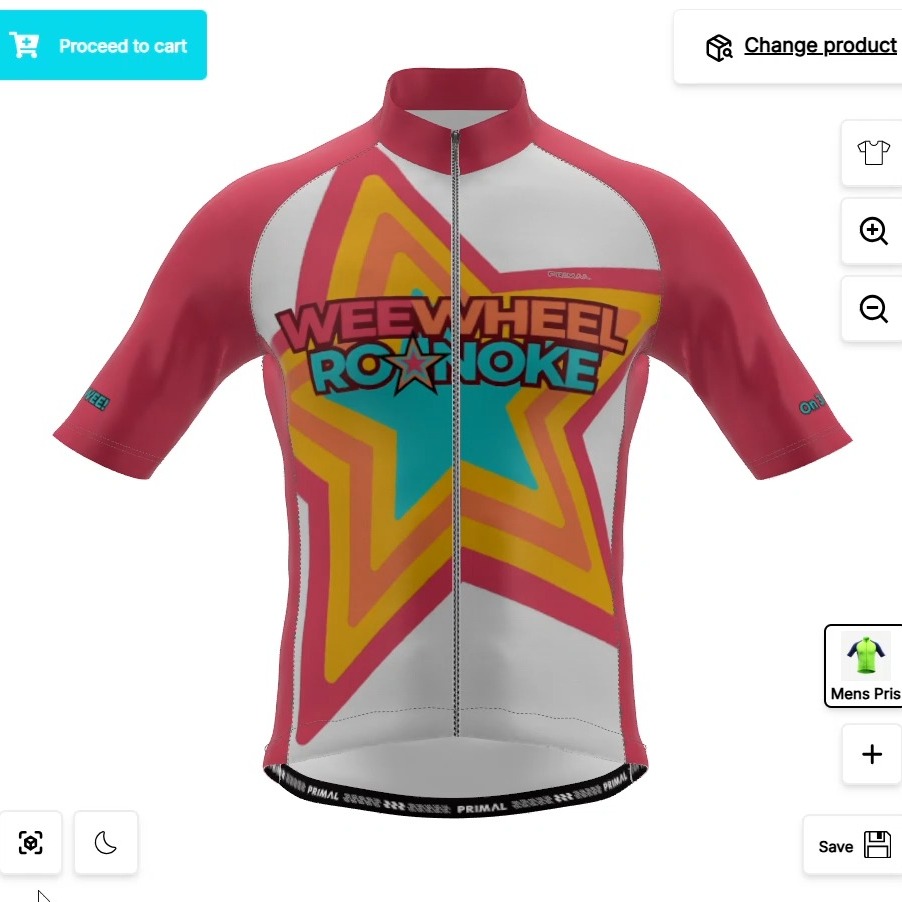 Trying to decide (settle an argument 😂) which color looks better. Someone likes the pink. Someone else likes the orange.
We added @cardinal_bicycle and @roanokemtnadv to the jerseys this go around in an attempt to show some love to those that have graciously helped us get @weewheelroanoke going. Let the positive comments and voting begin.