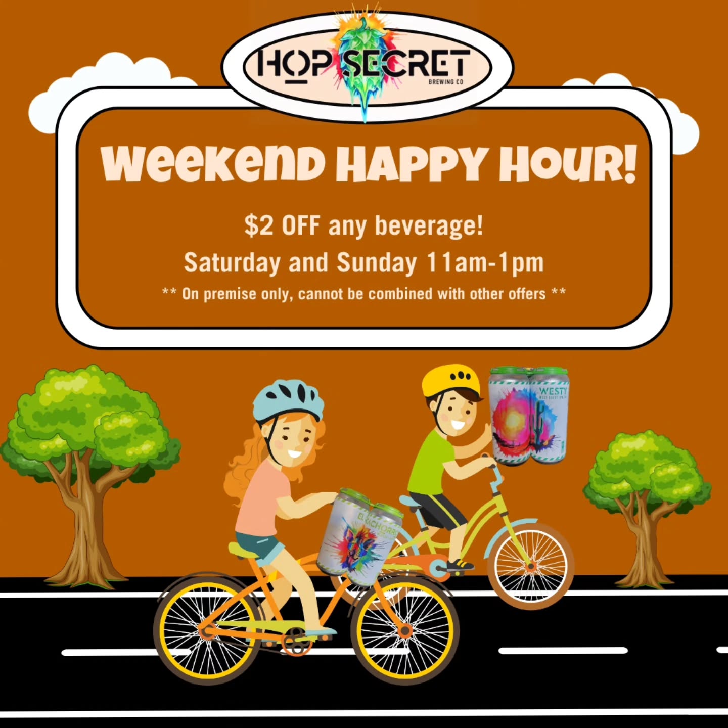 Weekend plans = handled 🍻
Join us for Happy Hour this Saturday & Sunday from 11AM–1PM and enjoy $2 OFF any beverage.
Start your day the right way 🤝
On premise only. Cannot be combined with other offers.