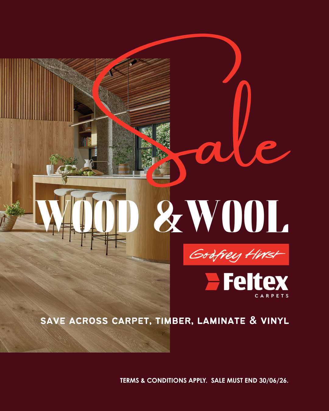 The Wood & Wool Sale is now on at Gerrand Floorings.
Now's the perfect time to bring your project together. From luxurious and natural wool carpets to the very best in timber flooring... something to suit every room in the house as well as your project budget across the Godfrey Hirst and Feltex ranges.
Our showroom is open 9am - 3pm tomorrow so pop in and see the team
Sale on for a limited time — ends 30.06.26.
Call into our Mount Maunganui showroom at 123 Hewletts Road to view the ranges or browse online and order samples direct to your door. Link in bio.
T&Cs apply.
#GerrandFloorings #WoodAndWoolSale #FlooringInspiration #TimberFlooring #WoolCarpet #InteriorFinishes