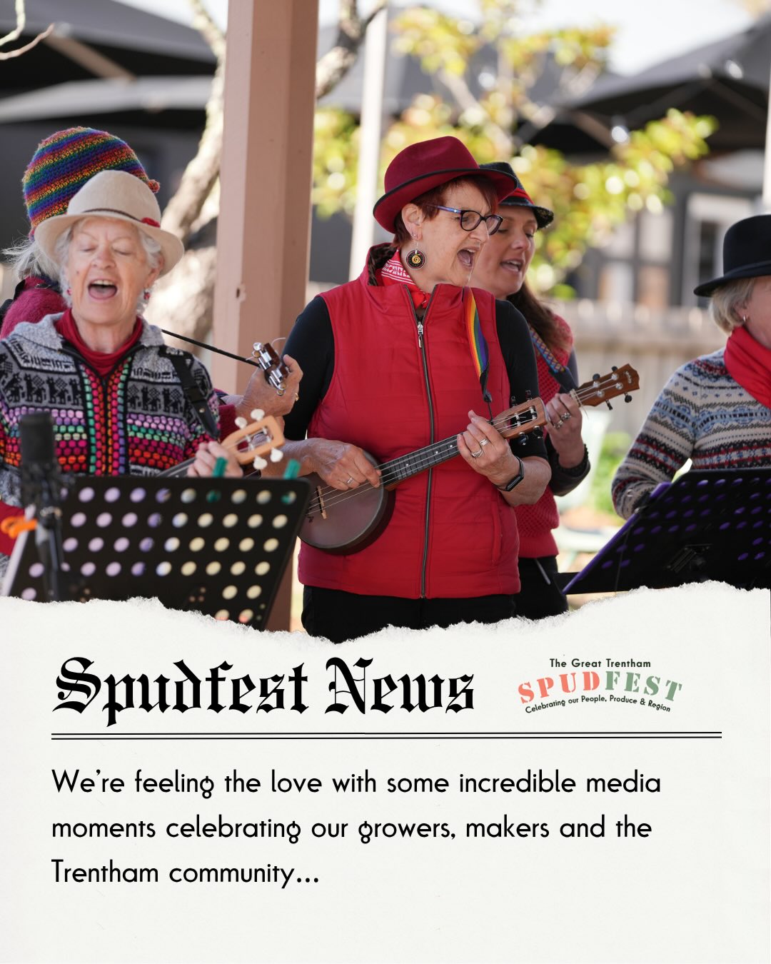 📰🥔 Spudfest in the spotlight! 🥔📰
We’re feeling the love with some incredible media moments celebrating our growers, makers and the Trentham community…
🌿 Gardening Australia
Spudfest gets a lovely mention in the May issue and we’re heading to your screens! Tune in to ABC or ABCiview TONIGHT to catch Trentham and Spudfest featured on Gardening Australia TV 📺
🌸 The Weekly Times
Chris & Janae from Fleur de Lyonville are shining in Tony Fawcett’s gardening column, sharing their passion for organic growing (and a nod to their Spudfest workshop!)
🎙️ The Producers Podcast
Dive deep into the world of potato farming with local legend Louisa Dunn — a brilliant, heartfelt conversation about farming life, family and community. (Spudfest chat kicks off around 13 mins 👀)
🗞️ Star Weekly
Showcasing the best of what Spudfest 2026 has to offer!
🗞️ Midland Express
Showcasing Trentham as Australia’s 2025 Tiny Tourism Town winner + all you need to know about the upcoming festival!
🗞️ The Moorabool News
Louisa also graces the front cover! A fantastic feature celebrating the incredible variety of potatoes grown right here in our region.
🥔 The Age
The potato fields and huts that point to Victoria’s enduring love affair with the spud featuring Louisa Dunn & Elizabeth Toomey.
📸 The Age – Photos of the Week
A stunning shot of Elizabeth Toomey in a historic Trentham spud hut has been recognised among the week’s most striking images.
From paddock to plate, our community continues to inspire and we can’t wait to celebrate it all with you at Spudfest 💚