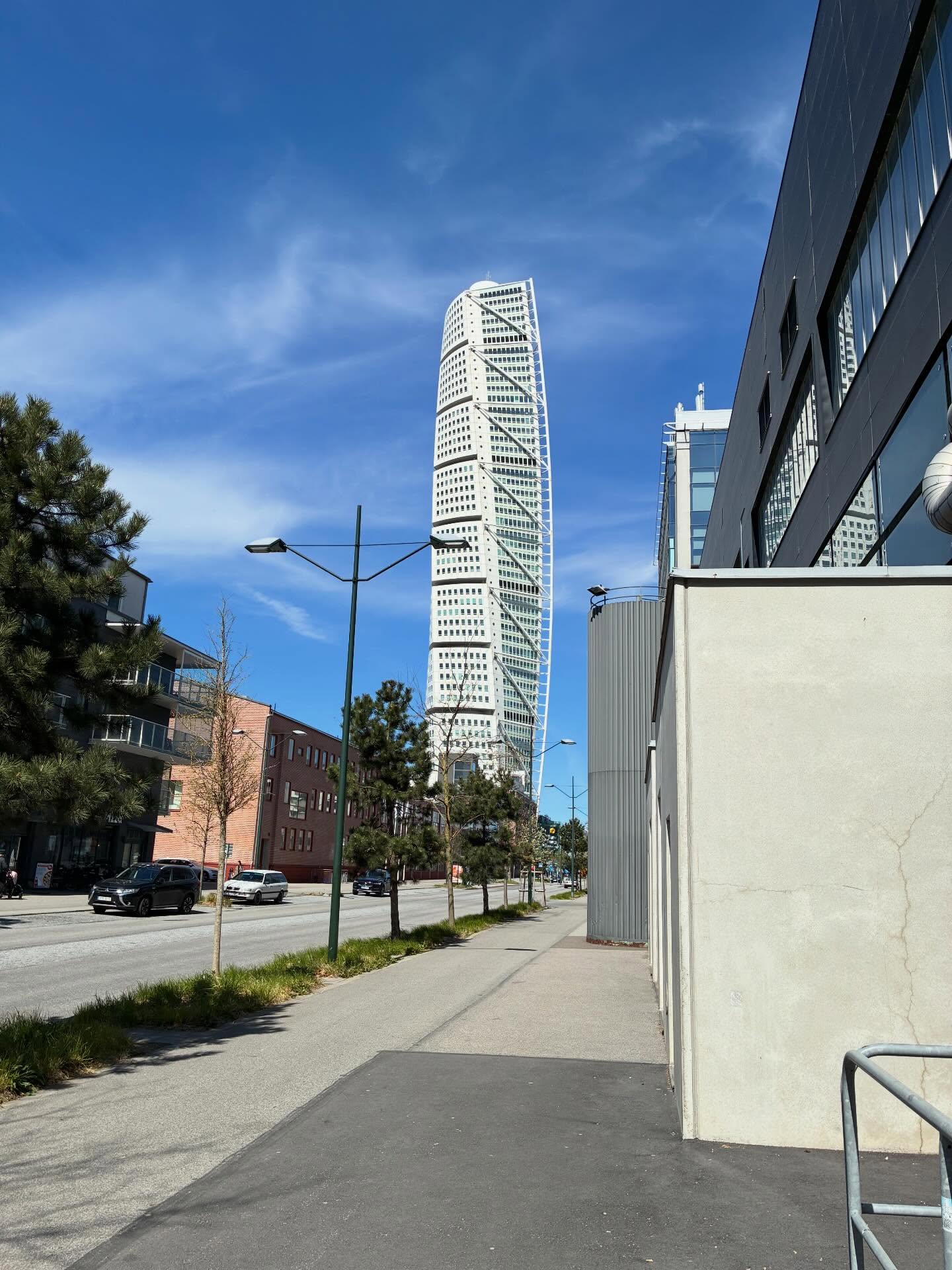 We decided to check out the “Turning Torso” the tallest building in Sweden until 2022. It’s pretty intense to look at and not matter how you look at it the windows all look off 12 degrees, though they are not. Great building!