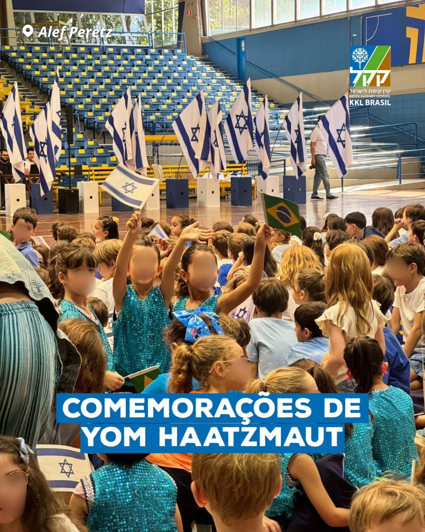 Celebrar Yom HaAtzmaut também é fortalecer a identidade e o sentimento de pertencimento 🇮🇱
Neste ano, o KKL Brasil levou essa celebração ainda mais perto das escolas, distribuindo bandeiras de Israel para fazer parte das comemorações.
Porque cada gesto importa.
Cada símbolo conecta.
E cada geração continua essa história.
💙 Você participou de alguma celebração?