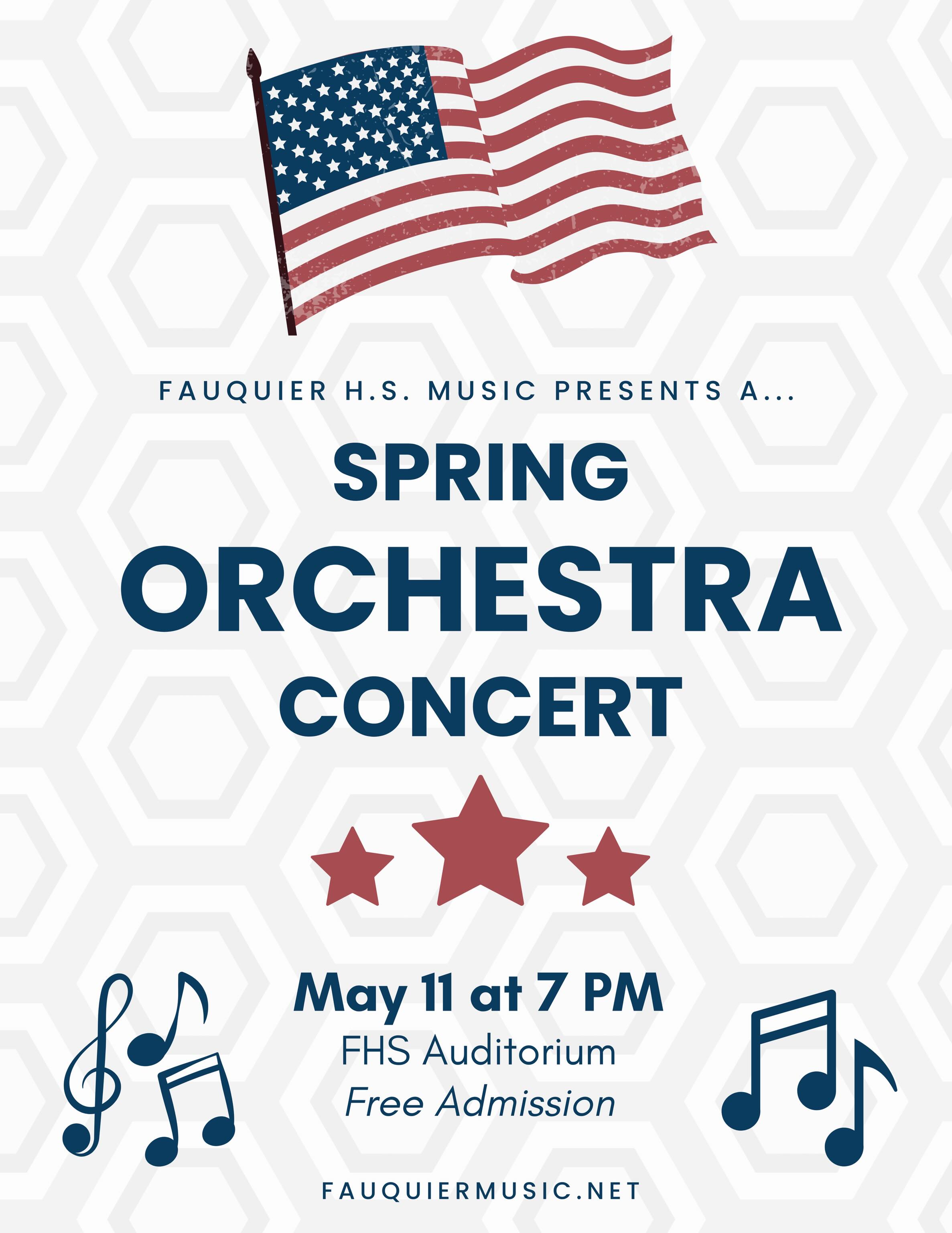 Join us for our Spring Orchestra Concert on May 11th, where we’ll perform music to mark America’s 250th anniversary! We’ll also be honoring veterans and active service members during the Armed Forces Medley. All are welcome! 🇺🇸