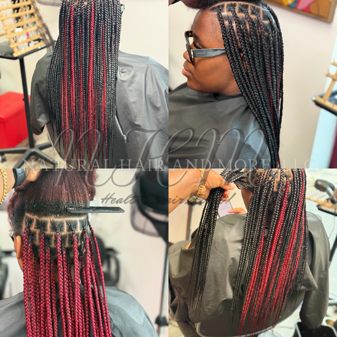 Whenever I get a chance to do a set of braids, it always takes me back to when I was 16 and just started.
The craft, precision and passion is still there.
Still ain’t taking no more new braids clients, but I just posted because these came out so pretty!
Follow @naturalhair_and_more for more work that speaks for itself🔥🔥