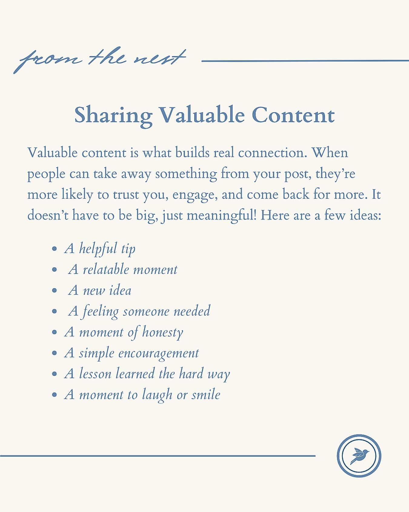 tips from the nest: sharing valuable content with your audience ✨🫶🏼
#tipsfromthenest
