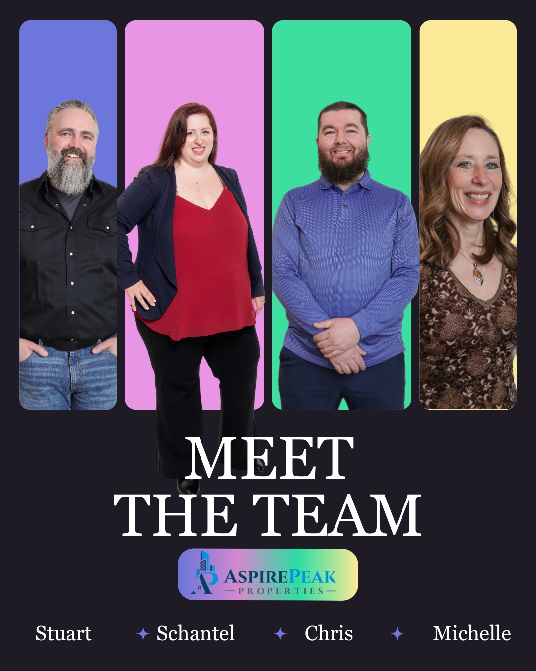 ✨ Meet the team behind AspirePeak Properties ✨
We talk a lot about what we do — but today we want to introduce the people who make it happen.
**Schantel | Founder & Licensed Broker**
In property management since 2013, Schantel leads the rental side of the business with a passion for operations, compliance, and building strong processes. A bookworm and lifelong learner, she's currently diving into the stock market and SEO — and somehow doing it all while raising the most adorable little girl. 👧🏼📚
**Chris | Managing Director & Condo Broker**
With 10+ years across investing, residential, and condo management, Chris heads up our condominium division. Disc golfer, cyclist, and proud girl dad. 🥏
**Michelle | Bookkeeper & Administration**
Rooted in farm-life values, Michelle brings decades of experience in finance and real estate law — and recently added her RECA licence to the mix. A proud Nana who leads with integrity and an unmatched eye for detail. 🌾
**Stuart | Licensed Property Manager**
Stuart came to property management through the electrical trades and construction management. He spots problems before they become expensive ones — and builds the kind of trust with owners and residents that lasts. 🔧
We're more than a property management company — we're a team built on real experience, real values, and a genuine passion for what we do. And we're growing! We're currently hiring a Calgary licensed property manager. If that's you or someone you know, we'd love to hear from you. 👇
📩 contact@aspirepeakproperties.com
#AspirePeakProperties #MeetTheTeam #CalgaryPropertyManagement #WeAreHiring #ProfessionalPropertyManagers #PropertyManagement
