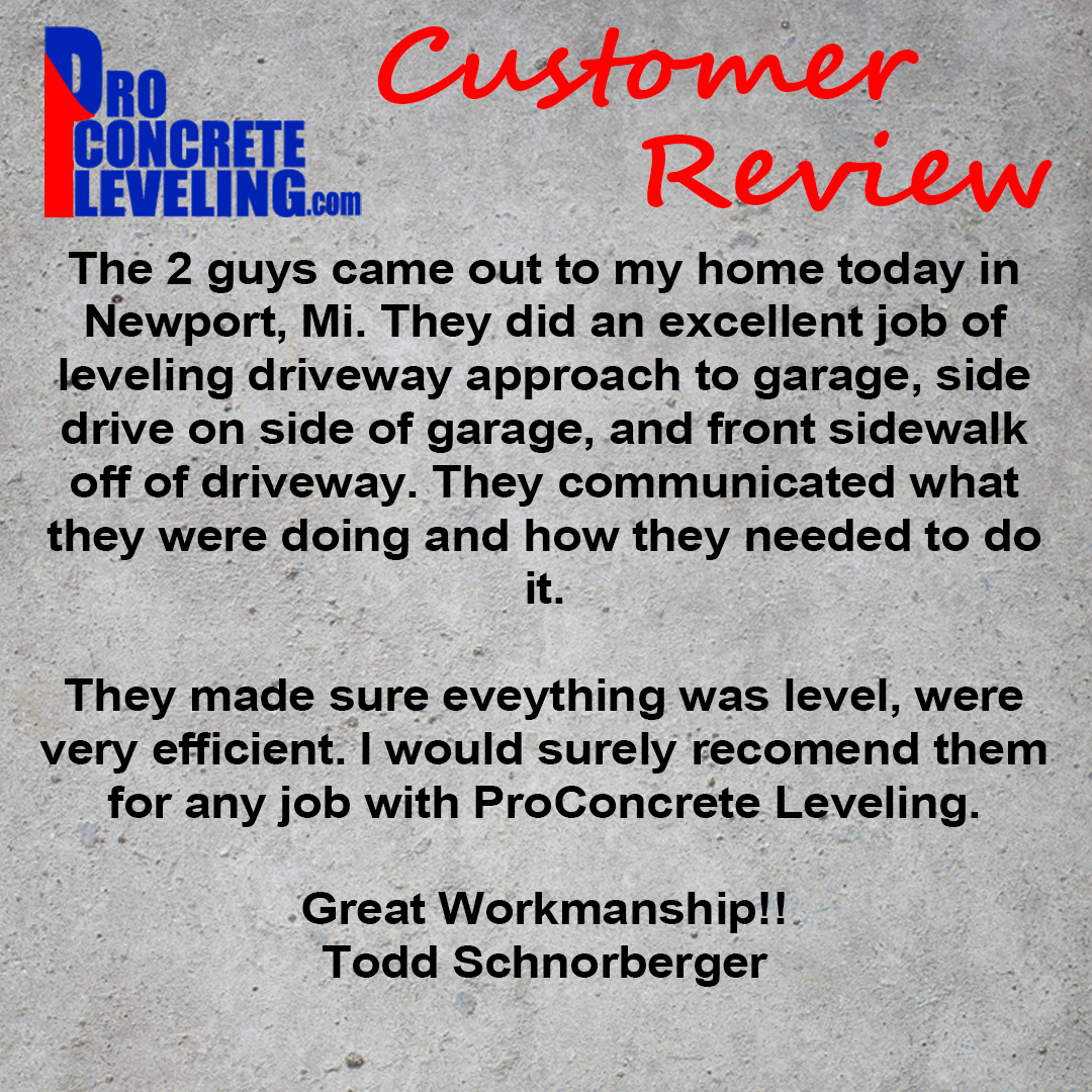 ⭐⭐⭐⭐⭐ Check out one of our most recent 5-Star Reviews! We regularly receive 5-star reviews from concrete raising and leveling customers in the Detroit, Monroe, and Toledo areas.
https://www.rfr.bz/i6c5b51
#detroit #toledo #monroe #michigan #ohio
