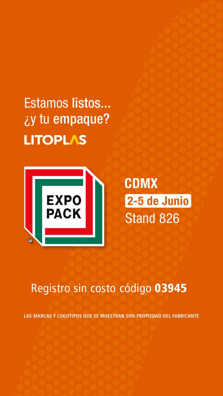 ¿Tu empaque está listo para el futuro? ✨
Estamos de vuelta en @expo_pack México para mostrarte nuestra mayor innovación en etiquetas y empaques. ¡No te lo puedes perder!
📌 Stand 826 | CDMX
🎟️ REGISTRO GRATIS con el código: 03945
🔗 Portal Expo Pack México
¡Escríbenos al WA +52 55-4386-2640 para más info! 📲