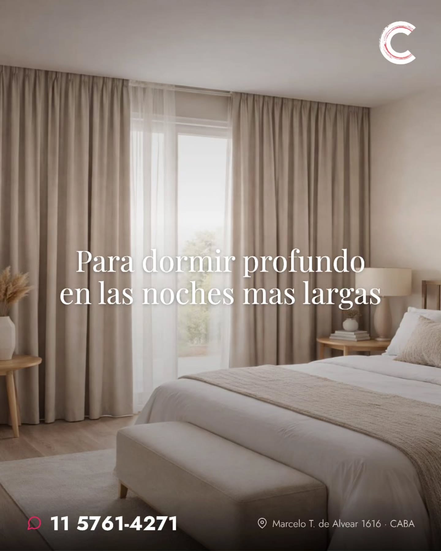 Mayo arranca y las noches se hacen mas largas.
Tu dormitorio acompaña?
Una cortina blackout no solo bloquea la luz: aisla el frio, te regala silencio y mejora el descanso de verdad.
La diferencia entre dar vueltas en la cama y dormir profundo muchas veces esta en lo que cuelga de la ventana.
Te asesoramos en tu casa, sin cargo. Llevamos muestrarios y tomamos las medidas en el momento.
📲 11 5761-4271
📍 Marcelo T. de Alvear 1616 — CABA
🕒 Lun a vie de 10 a 19 hs
.
.
.
#cortinas #blackout #cortinasamedida #dormitorio #decoracioninterior