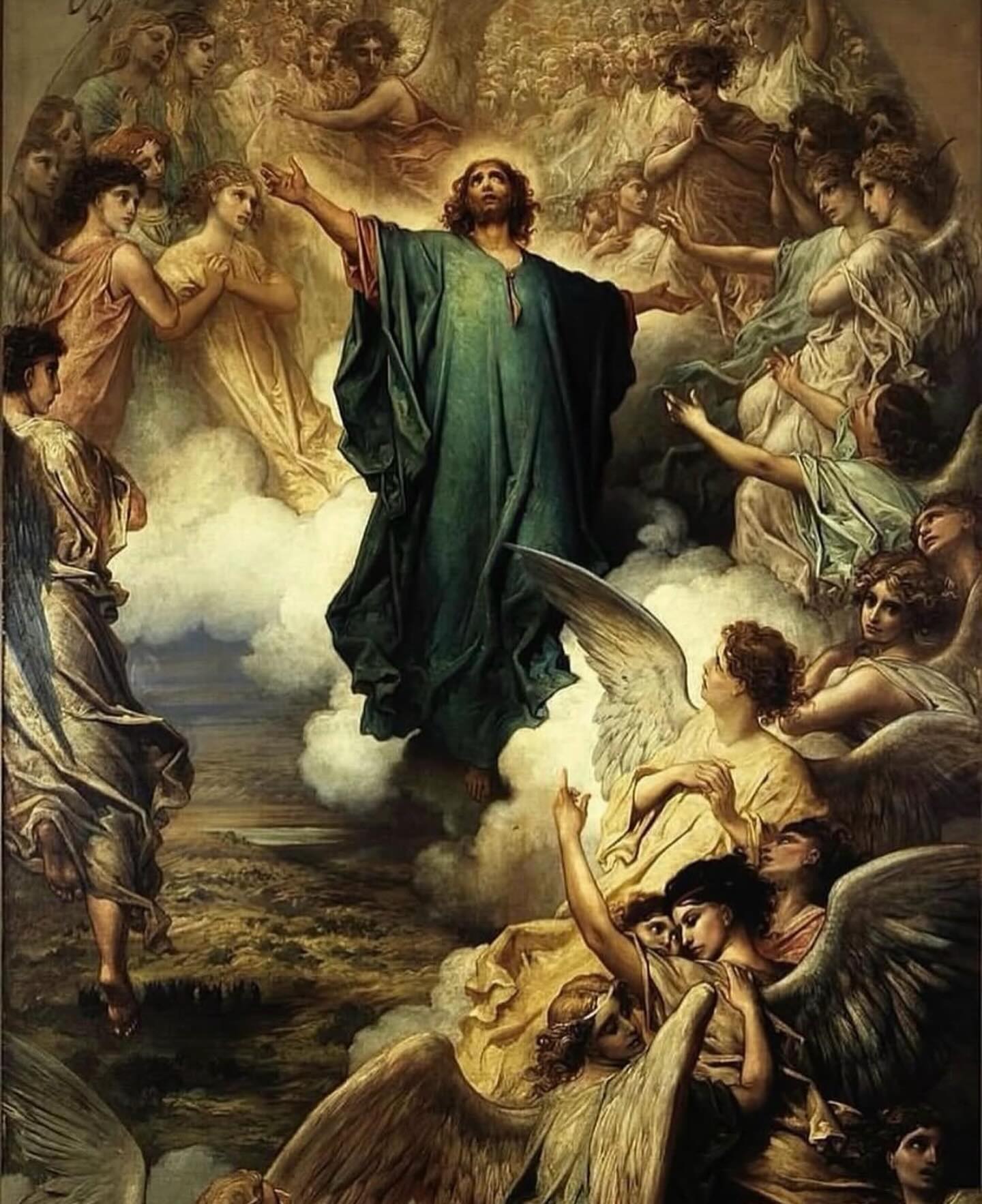 Lecture de l’Évangile pour le septième dimanche du printemps :
Un matin, Ieshu apparut à ses disciples et leur dit : « Voici que je suis venu vous envoyer le don promis par mon Père : « Voici que je suis venu vous envoyer le don promis par mon Père. Restez en repos dans la ville (Ieroschalaïm) jusqu’à ce que vous soyez revêtus de la force qui vient d’en haut. A ces mots, comme ils le regardaient, il se leva de terre et une nuée l’enleva sous leurs yeux. Le Seigneur Ieshu entra alors au ciel, où il s’assit à la droite de Dieu le Père.
Image : « L’Ascension » par Gustave Doré, 1879.
#eglisegnostiqueapostolique