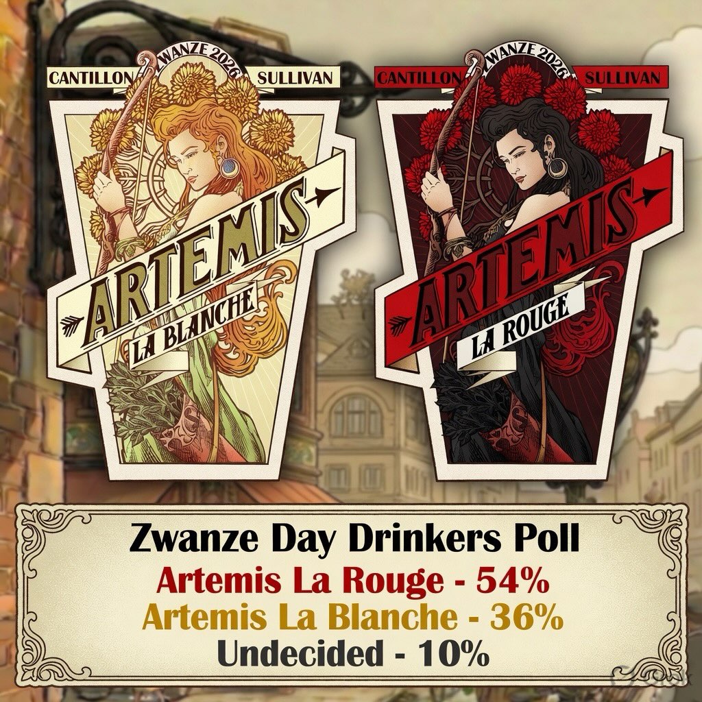 A huge thanks to all those who participated in our Zwanze Day celebrations. The votes are in and Artemis La Rouge carried the day.