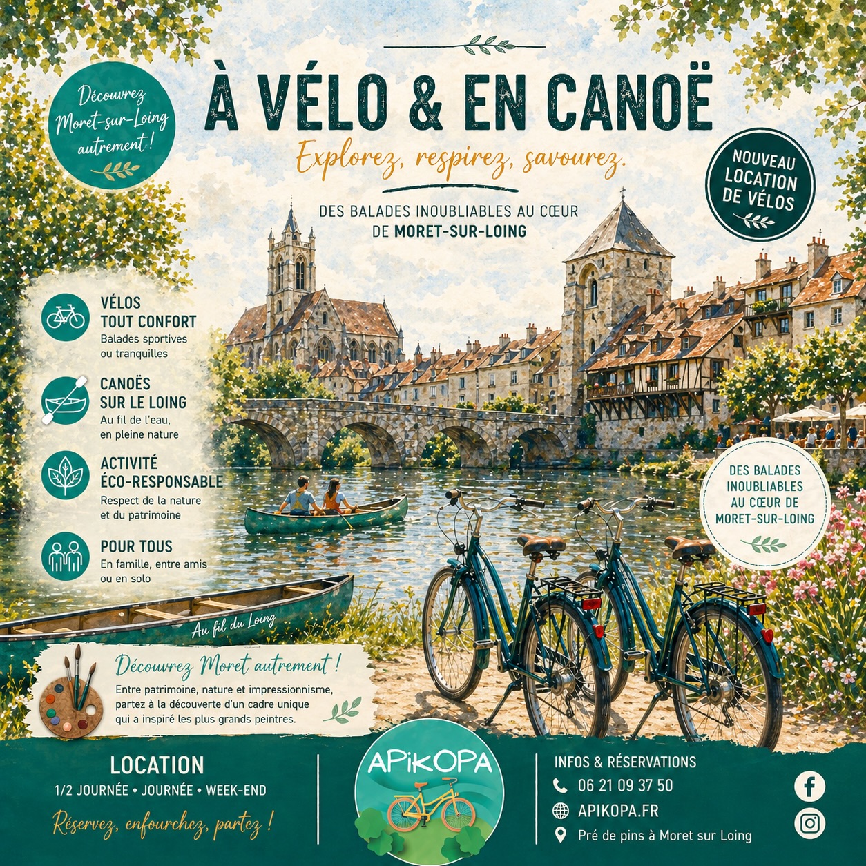 🚲 Envie d’évasion ? Montez en selle ! 🌿
À partir du 2 mai, lancez-vous dans une expérience unique avec nos vélos de ville ultra confortables, parfaits pour profiter pleinement de chaque instant.
🌱 Des balades pour tous les goûts :
Parcourez la @scandiberique , une voie verte réservée aux cyclistes, longeant le canal du Loing. Entre bois, champs et prairies, laissez-vous surprendre par des passages insolites au niveau des écluses.
🏡 Explorez les trésors locaux :
Découvrez les charmants villages alentours et faites une pause culturelle ou gourmande :
– Musée Rosa Bonheur à Thomery
– Musées du vélo à Moret
– Artisan chocolatier @coeurdechoc_bio à Sorques
– @brasseriepachamama à Cugny
🌳 Pour les plus aventuriers :
Partez à la découverte du Château de Fontainebleau ( @chateaufontainebleau ) en traversant la forêt domaniale, puis revenez tranquillement le long des bords de Seine, sur les traces des grands peintres impressionnistes.
✨ Nature, patrimoine, gastronomie… ici, chaque balade devient une expérience inoubliable.
📅 Ouverture des locations le 2 mai
👉 Préparez dès maintenant votre prochaine escapade !
#Vélo #BaladeNature #TourismeLocal #Scandiberique Fontainebleau SlowTourisme