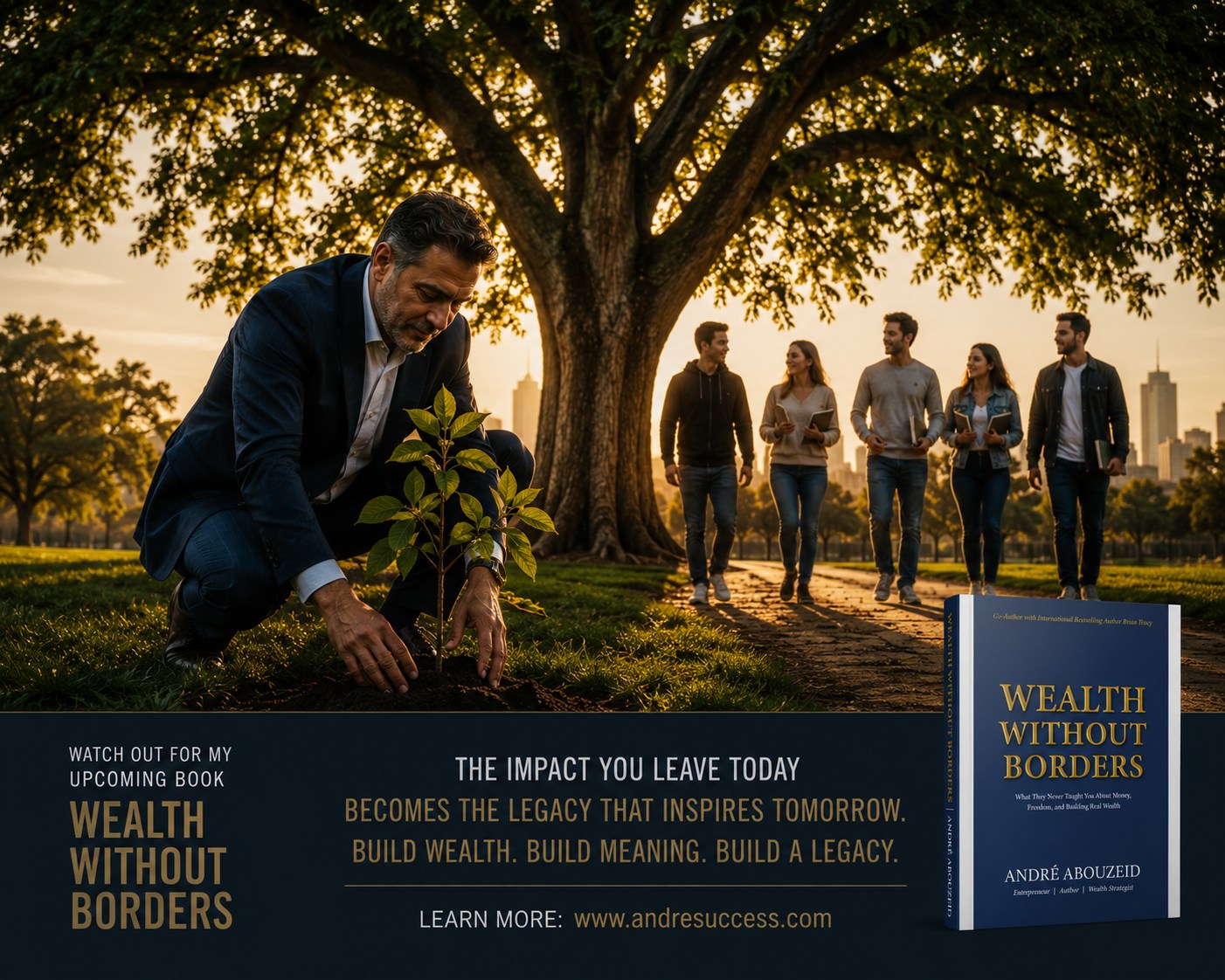 BUILD SOMETHING THAT OUTLASTS YOU
Money is important.
But real wealth is deeper than income.
It is:
• The people you help
• The wisdom you share
• The opportunities you create
• The trust attached to your name
One day, titles disappear.
But your impact on people remains.
Build wealth.
But also build meaning.
This is one of the core ideas behind my upcoming book "Wealth Without Borders".
Learn more at www.andresuccess.com
#Legacy #Leadership #WealthWithoutBorders #Entrepreneur #PersonalGrowth #Mindset #Success #RelationshipWealth #PurposeDriven #AndreAbouzeid