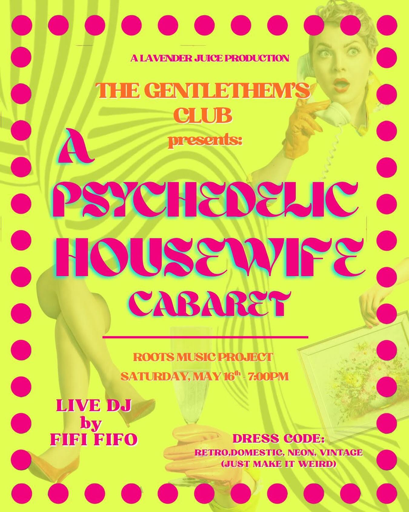 ✨ Welcome to The Gentlethem’s Club ✨
A recurring cabaret production at Roots Music Project where classic cabaret meets queer flair — with just the right touch of edge 💋🎭
Join us on Saturday, May 16th for a unique evening celebrating the art of burlesque, community, and sensual performance in an inclusive and vibrant space 🌈✨
Step into an experience of distorted, decadent, and unraveling desires — not entirely sensical, but certain to make you feel something 🔥
🚪 Doors Open: 7:00 PM
🎭 Cabaret Revue: 8:00 PM
🎟 Get your tickets now at: RMPtix.com
.
.
.
#CabaretNight #BurlesqueShow #QueerArt #LivePerformance #RootsMusicProject