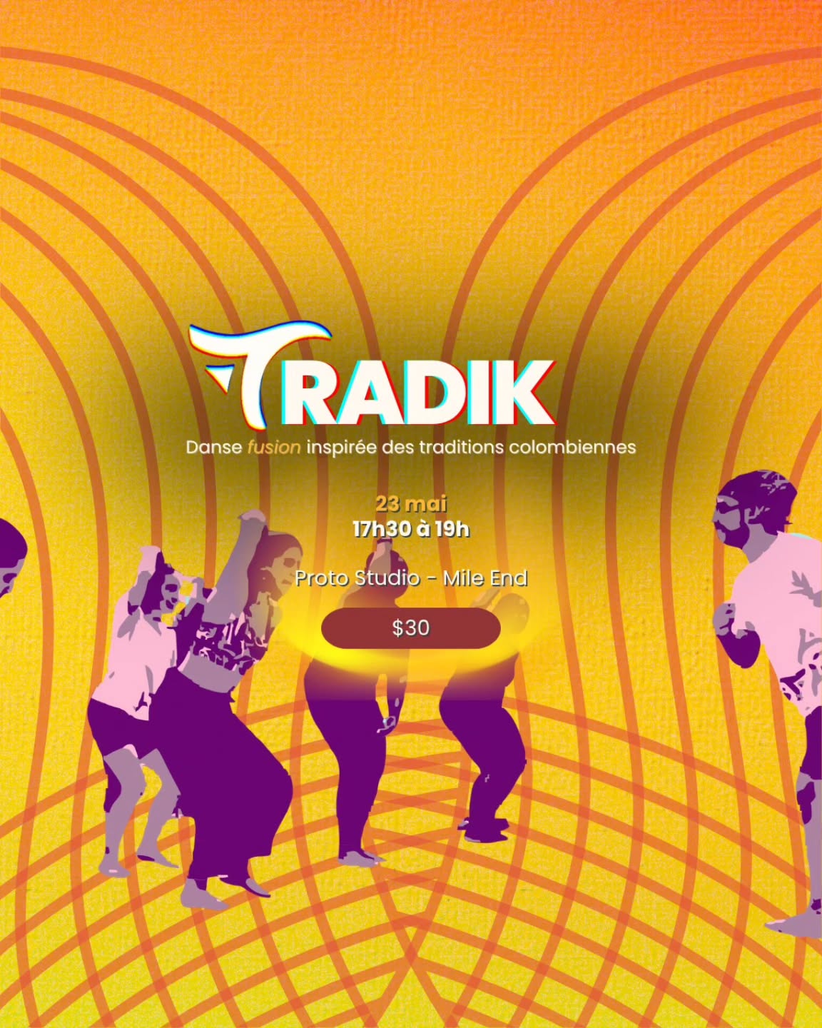 Tradik - Rock en Español 🎸✨
Pour cette édition de TradiK, on plonge dans l’univers du Rock en Español 🇨🇴, où le rock rencontre d’autres sonorités pour créer une identité unique.
À travers cet atelier chorégraphique, nous explorerons les danses et rythmes colombiens d’hier et d’aujourd’hui :
apprentissage des pas, puis création collective pour relier racines et présent.
Un espace ouvert à tous les niveaux pour bouger, apprendre et créer ensemble, simplement porté·e par la musique ✨💃🏽
📅 Samedi 23 mai 2026
🕠 17h30 — 19h
📍 Proto Studio
💲 30 $
✉️ Interac : comptabilite@tondoa.ca (mdp : tondoa)
🔗 Inscription : link dans la bio