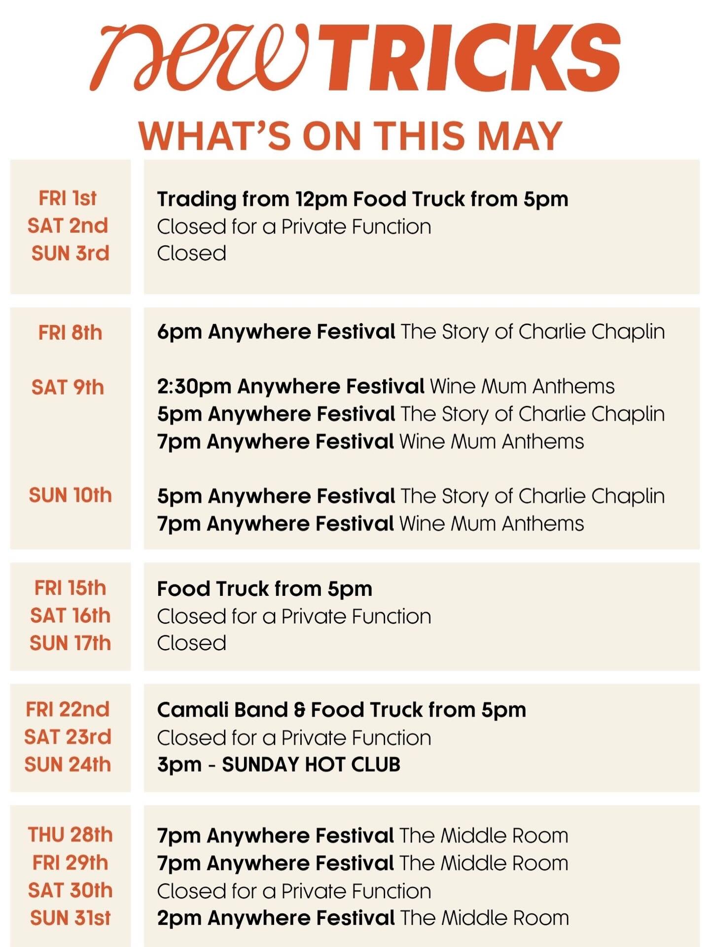 THIS MAY AT ALBION🎭🎬 is FULL of incredible shows from @anywherefestbrisbane @themiddleroommusical @theatremarcel @winemumanthems
Head to the link in our bio to get tickets to support local theatre art!
