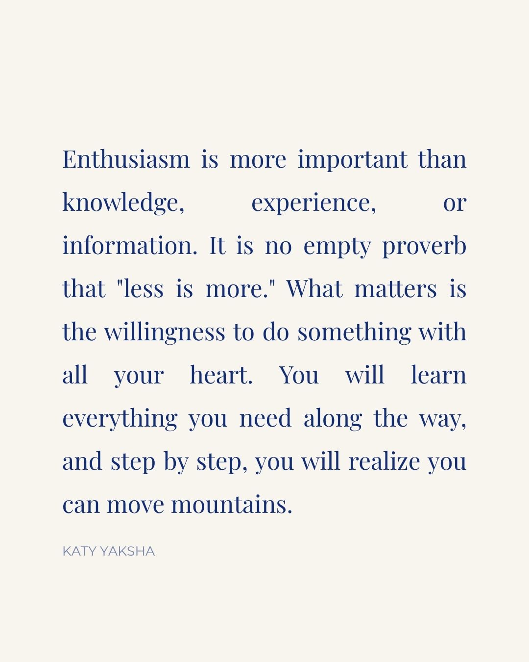 Enthusiasm over information. Always. ✨
As I prepare to share the first shots of the refreshed edition of my book, this reminder felt so right for today.
We often think we need to know everything before we begin, but the "Lighter Way" is simply about starting with all your heart. You don’t need the whole map—just the willingness to take the next step.
May your weekend be filled with the kind of enthusiasm that moves mountains.
#HonestEvidence #KatyYaksha #Enthusiasm #TheLighterWay #MaximalMinimalism #YouCanDoAnythingYourHeartWants #IslandPhilosophy #FridayVibes