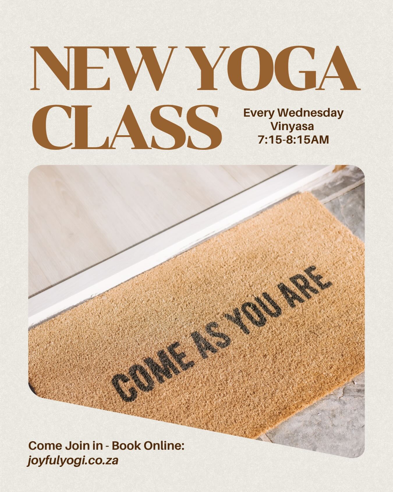 Come start your day with intention and movement ✨
New early class added to the schedule:
Wednesdays ~ Vinyasa ~ 7:15-8:15am
Book online and join us ~ joyfulyogi.co.za