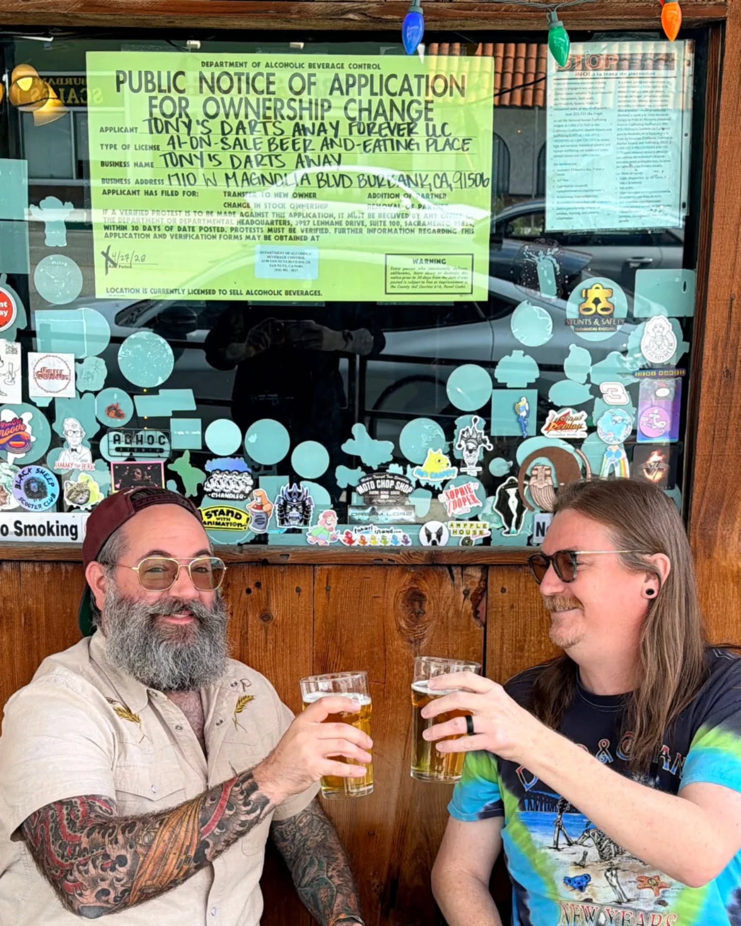 Hey friends and family of Tony’s Darts Away, here’s hoping we break the Monday monotony with this lil announcement. First from Tony;
“My friends, thank you for making Darts Away what it is, a place filled with the warmth of a loving community. TDA has been so much more than a pub or business to my family and me. Time for me to pass the torch to familiar faces. The vibe will continue. With sincere gratitude and respect.”
~Tony
We’re stoked to share that Beer Curator Andrew and Tony's Right-Hand Man, Sean, have purchased the bar with the singular goal of continuing its legacy for years to come. We look forward to seeing you just as much (hopefully more!) than we already do and to sharing pints, stories, and even more good times.
Tony's Darts Away Forever