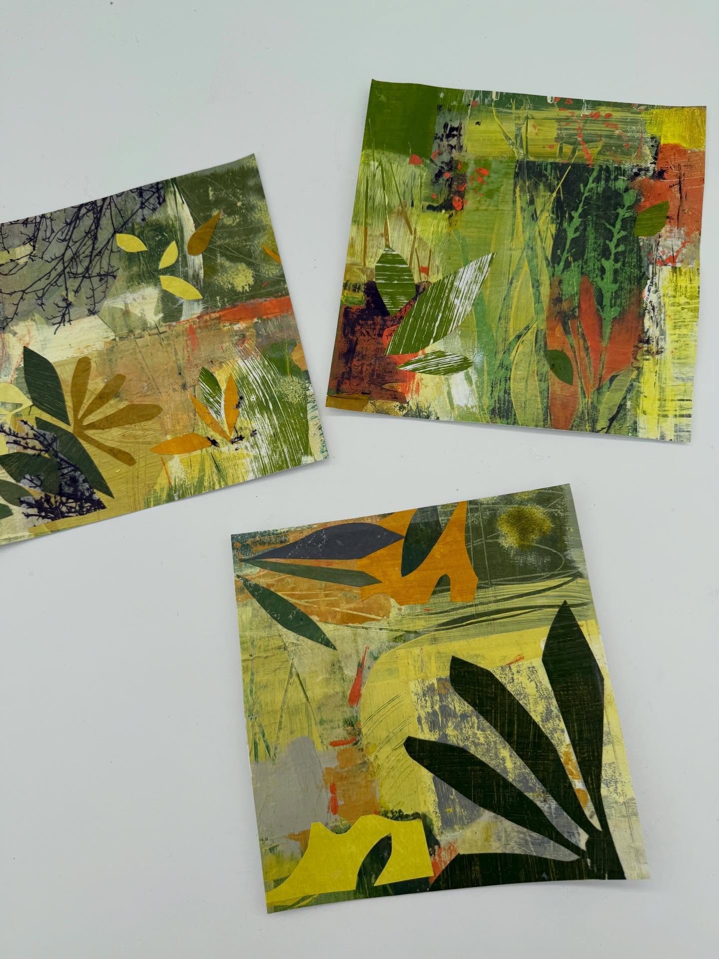 Can you help me decide?
I’ve been working on these little mixed media, garden-inspired pieces and I’m a bit torn on how to present them.
Do I pop them into mounts for an easy-to-browse, affordable collection?Or adhere them onto cradle panels so they become ready-to-hang, more substantial pieces?
They’re all sealed and varnished, so no need for glass (which I usually avoid anyway). But with Open Studios coming up, I know it’s important to have a browser of accessible work too.
I’ll be exhibiting again this September in the wonderful studio of @jackie.cheetham , and we’ve alreadyworking towards this exchanging ideas and looking forward to making another great exhibition together. We’ve also invited @tchamberlain.studio to display her beautiful jewellery.
Thanks to @vounapp I can also start to visualise how they’d look on panels… and of course, they could still be framed later.
So many decisions!
I’d really love to hear your thoughts — what would you be more drawn to? Suggestions always in comments below!