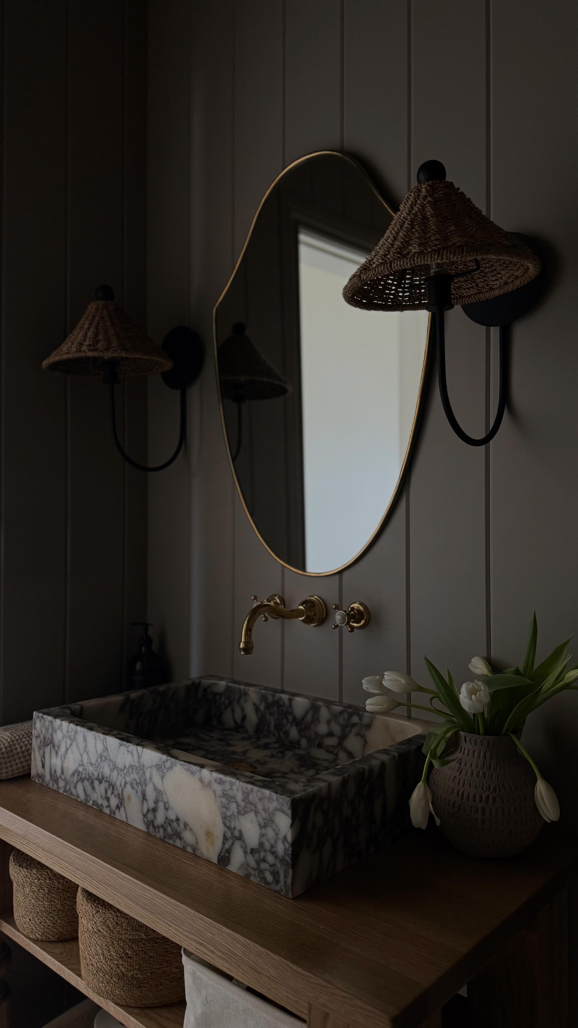 A touch of spring added to this moody powder room. 🌷
Designed by us
Styled by @withmichele
#powderroom #howyouhome #interiordesign #kincardine #houseandhomemag