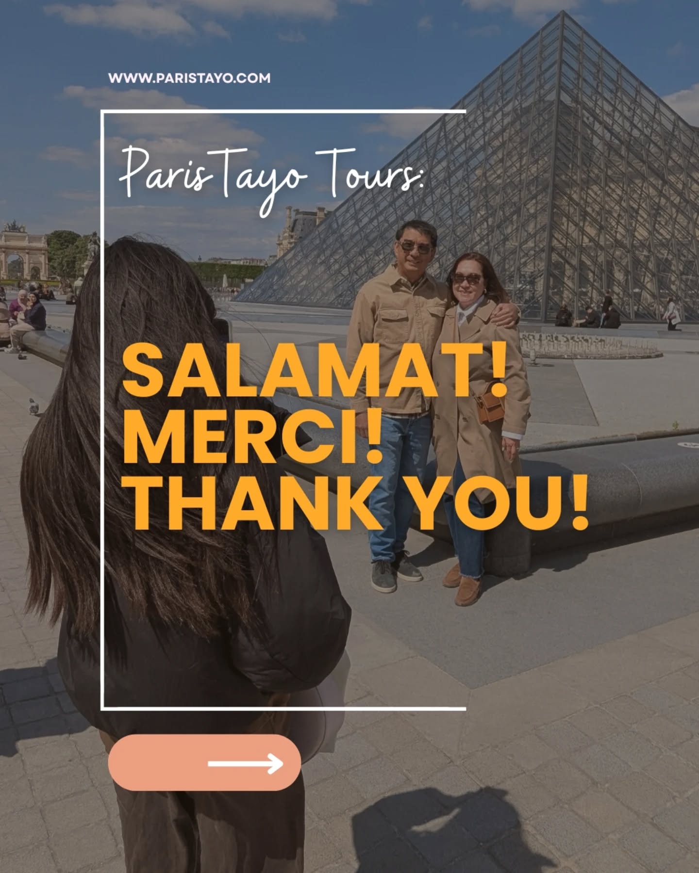 𝗣𝗮𝗿𝗶𝘀𝗧𝗮𝘆𝗼 𝗧𝗼𝘂𝗿𝘀: How is na May na bukas?!? Four months have gone by so fast! Maraming, maraming salamat to each and everyone of my guests who made me a part of your Paris adventure this year. Thank you for your trust, kindness & generosity! Special mention sa mother-daughter duo @detourwithdonabel & @_kaikins for supporting me and giving me more guests! Kahit yung nakikilala lang nila sa eroplano. 🤭
I hope to see more of you in my tours! I'm praying & manifesting for your Paris trip to come true!! 💕
#paristayotours #paristourguide #parisforpinoys #paris #pinoyprivatetourparis