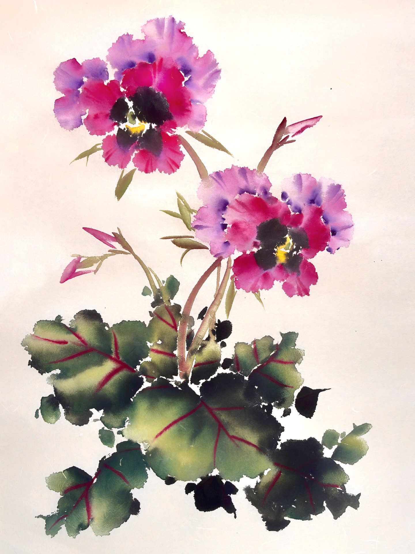 A little color 🎨 for May Gray ☁️🌫️ #pansy #mayflower #may1st #bloomsoftheday #chinesebrushpainting