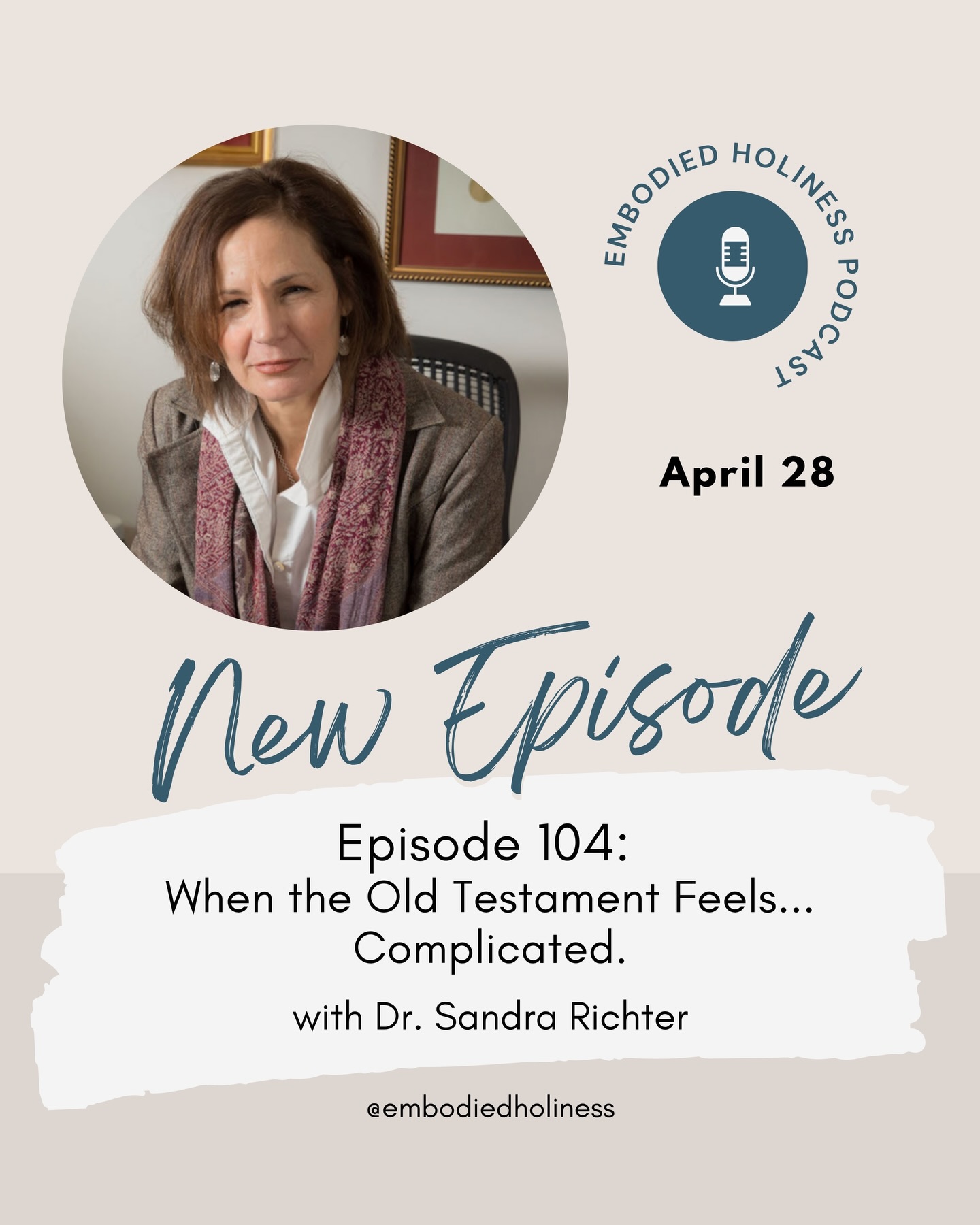 What on earth are we to do with the troubling passages we come across in scripture? The Old Testament is especially rife with narratives and sentences that can make God sound cruel and unloving at times. I asked Dr. Sandra Richter, the Robert H. Gundry Chair of Biblical Studies at Westmont College in Santa Barbara, CA to discuss how sincere biblical readers can approach difficult passages with openness, curiosity, and faithfulness.
DR. SANDRA RICHTER is the Robert H. Gundry Chair of Biblical Studies at Westmont College in Santa Barbara, California. She holds a Master’s Degree from Gordon-Conwell Theological Seminary and her PhD in Hebrew Bible from Harvard University’s Near Eastern Languages and Civilizations Department. She has taught at Asbury Theological Seminary, Wesley Biblical Seminary, and Wheaton College, and is a veteran of many years of leading student groups in field archaeology and historical geography in Israel.
Her ambition? To make the real people and places of the Old Testament come alive for her students.
#embodiedholiness #embodiedholinesspodcast #soulcare #spiritualformation