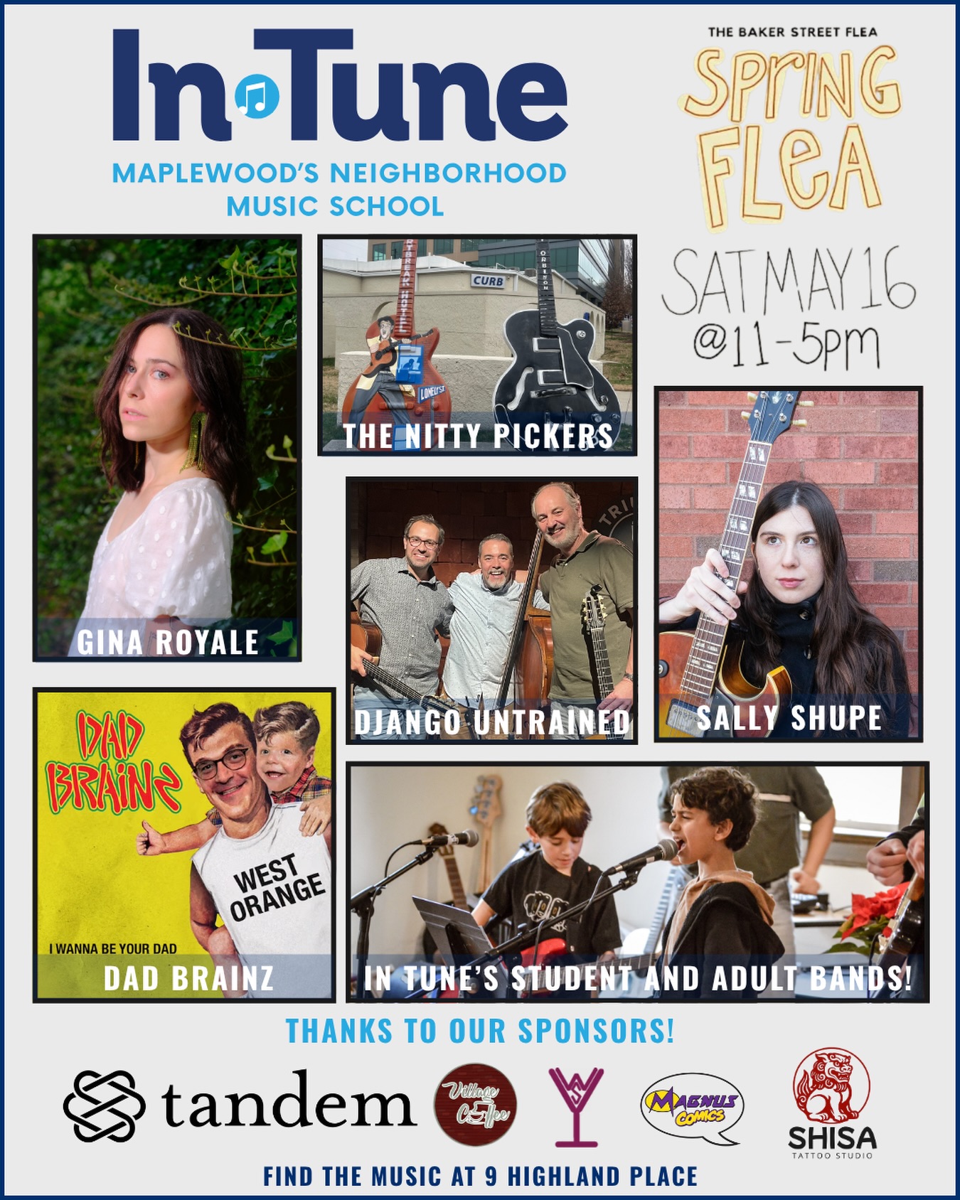 In Tune will be providing the music for the Baker St. Flea on May 16th! We’re super excited to bring the music from our students, instructors, and the Maplewood Community to the event! See you there 🤘
#intunemaplewood #maplewoodvillagenj #bakerstflea #musicschool #livemusic