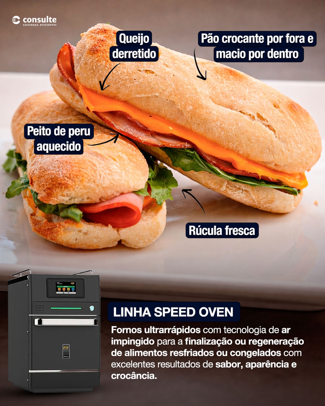 🔥 Textura perfeita em poucos minutos.
Na foto: uma focaccia com queijo levemente derretido, peito de peru aquecido na medida certa, pão crocante por fora e macio por dentro… e um detalhe que surpreende muita gente: a rúcula foi aquecida junto e manteve o frescor e a textura da folha.
O segredo está na tecnologia de ar impingido, que projeta jatos de ar quente em alta velocidade diretamente sobre o alimento. Isso permite aquecer rapidamente sem comprometer a estrutura dos ingredientes, preservando textura, suculência e aparência.
Resultado para a operação:
⚡ Mais velocidade na produção
🍽️ Padrão de qualidade no serviço
👨🍳 Mais eficiência para cafeterias, padarias, bistrôs e cozinhas profissionais
Equipamentos certos transformam o desempenho da cozinha.
📩 Fale com a Consulte Cozinhas Eficientes e descubra como aplicar tecnologia profissional no seu negócio.
#consultesozinhaseficientes #foodservice #cozinhaprofissional #equipamentosparacozinhaprofissional #equipamentosparacozinha