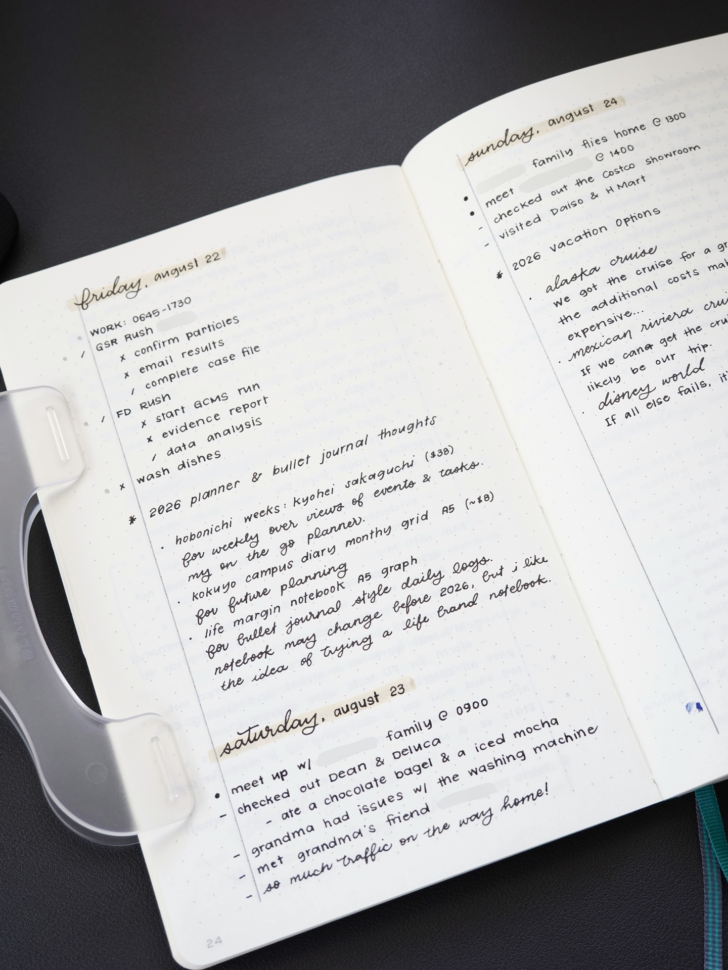 Some of my old bullet journal pages.
It’s interesting to see how my system has evolved over time. I’ve tried keeping an all-in-one bullet journal, I’ve separated work from personal, I’ve commonplaced in my bullet journal, and I’ve even tried weekly layouts. It was quite the journey to get where I am today with my Hobonichi Weeks (personal) and Stalogy (work).
The one thing I’ve always failed to do is a monthly layout. I like having a traditional calendar, and I despise drawing them. If @leuchtturm1917usa ever wants to make a hardcover version of their monthly calendar notebook with dot grid pages in the B6+ or A5 size, I hope they let me know. I’ll definitely buy that!
Photographed:
Old Bullet Journal pages (Leuchtturm1917 notebooks)