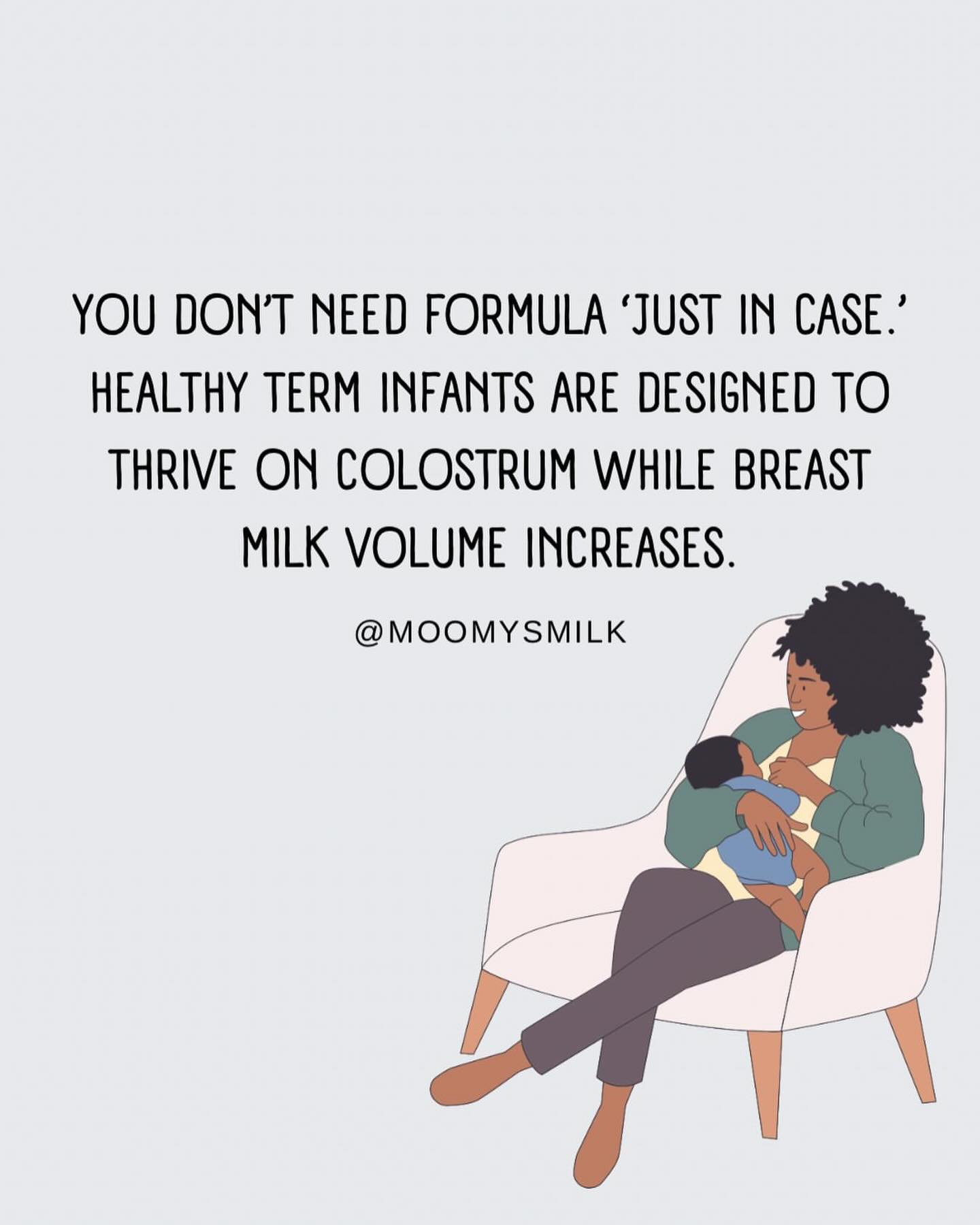This message matters because fear, not physiology, is what often drives unnecessary early supplementation….
Healthy, term newborns are biologically designed to live on colostrum in the first days of life. Colostrum IS milk. It is produced in small, concentrated amounts on purpose, it matches the newborn stomach’s capacity, stabilizes blood sugar in healthy infants, coats the gut, and provides immune protection while milk volume transitions.
When we introduce formula “just in case” without a medical indication, we often interrupt the normal supply-and-demand process that establishes milk production. What protects breastfeeding outcomes isn’t backup formula, it’s early, frequent feeding, realistic expectations, and skilled lactation support 🏥✨
Formula has a vital role when medically indicated. But for healthy term babies, colostrum is not a placeholder, it’s the plan.
Repost from @moomysmilk
#infantcare #babiesbabiesbabies #breastfeedwithoutfear #newmommies #mommies