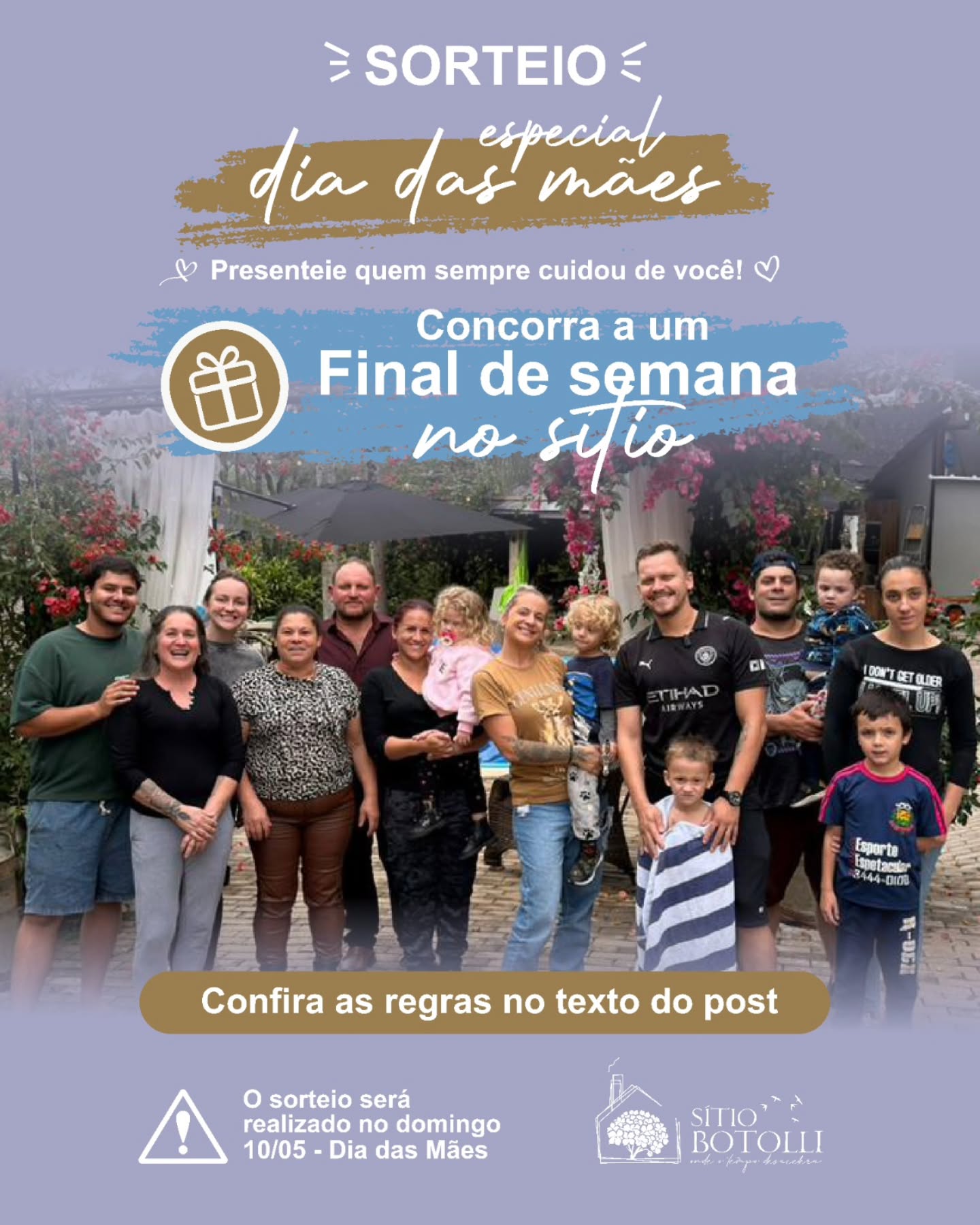 Já pensou em curtir um final de semana incrível no Sítio com até 6 pessoas de sua escolha? 🌿✨
Agora é a sua chance!
💚 Vamos sortear 1 (um) final de semana completo pra você relaxar, curtir a natureza e viver momentos especiais!
📌 Para participar é fácil:
1️⃣ Curtir esse post
2️⃣ Seguir nosso perfil
3️⃣ Seguir os 3 (três) perfis que seguimos @veloxp.stieven @prosperittaambientescamboriu e @erefinem
4️⃣ Marcar 3 (três) amigos nos comentários
✨ Quanto mais comentar, mais chances de ganhar!
📅 Sorteio: Dia 10/05 (Dia das Mães) em nosso perfil
🚨 Resultado será divulgado aqui
⚠️ ATENÇÃO:
O perfil sorteado será conferido na hora.
Caso não esteja seguindo nosso perfil e os perfis indicados, um novo sorteio será realizado.
👉 Bora participar e garantir esse descanso merecido?