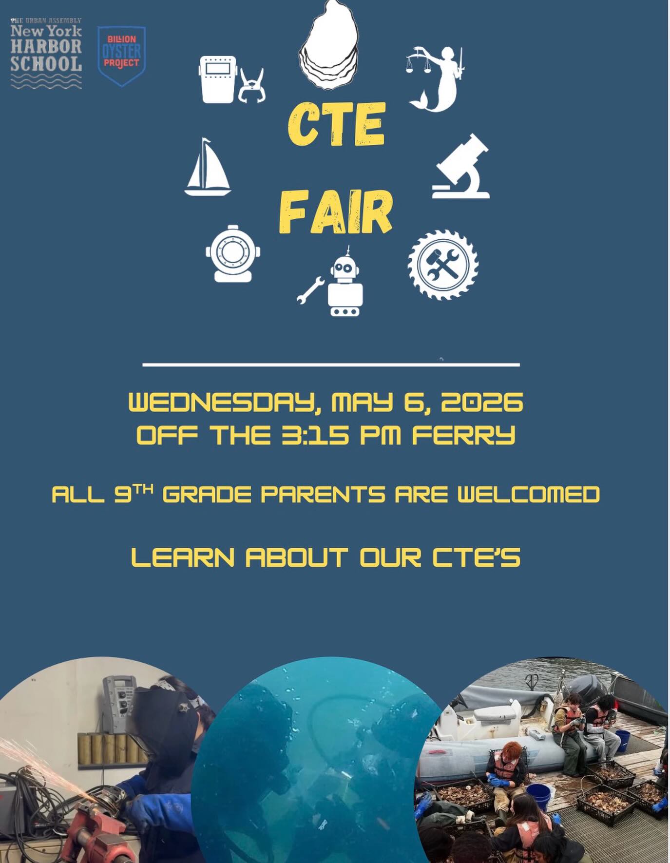 Attention all current 9th Graders and Parents,
You’re invited to attend our CTE Fair! Come out and explore our Career and Technical Education (CTE) programs before applications are submitted. This is a great opportunity to learn more about each program, speak directly with our teachers, and hear from students who are already enrolled.
No RSVP is required. Just come in and join your student as they discover all that our CTE programs have to offer!