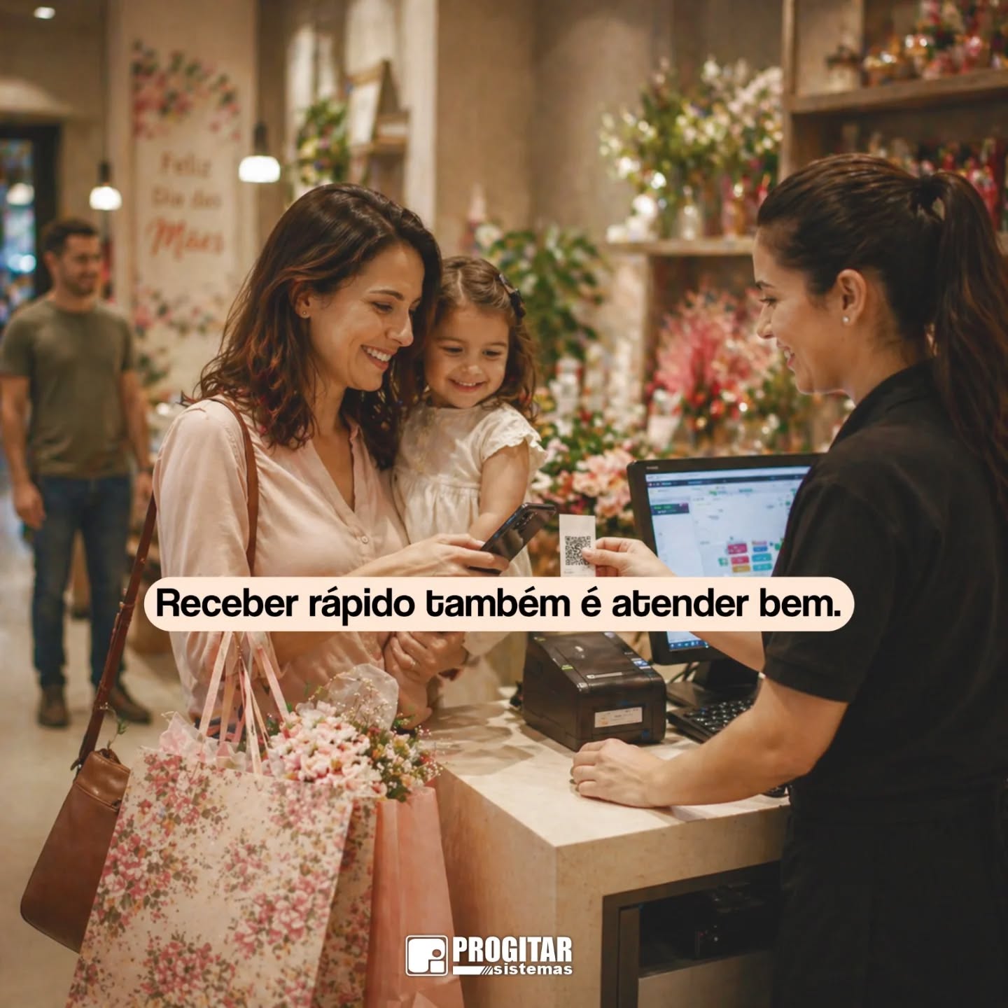 Quantas vendas cabem numa fila?
O PIX é uma das formas de pagamento mais utilizadas atualmente. Mesmo assim, ainda é comum:
📌 cliente enviar comprovante
📌 operador conferir pagamento manualmente
📌 filas aumentando
📌 risco de erro ou fraude em meio à correria
📌 confusão no fechamento de caixa
No Dia das Mães, cada minuto conta!
Receber com agilidade e segurança faz toda diferença.
Fale com a gente e saiba como vender mais e atender melhor nesse Dia das Mães.